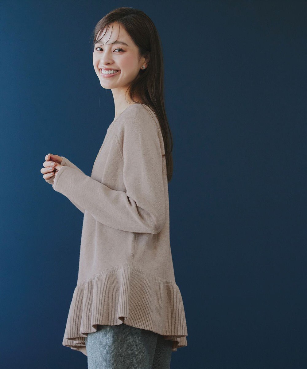 Tiaclasse L 【洗える】ななめフリルニットプルオーバー 