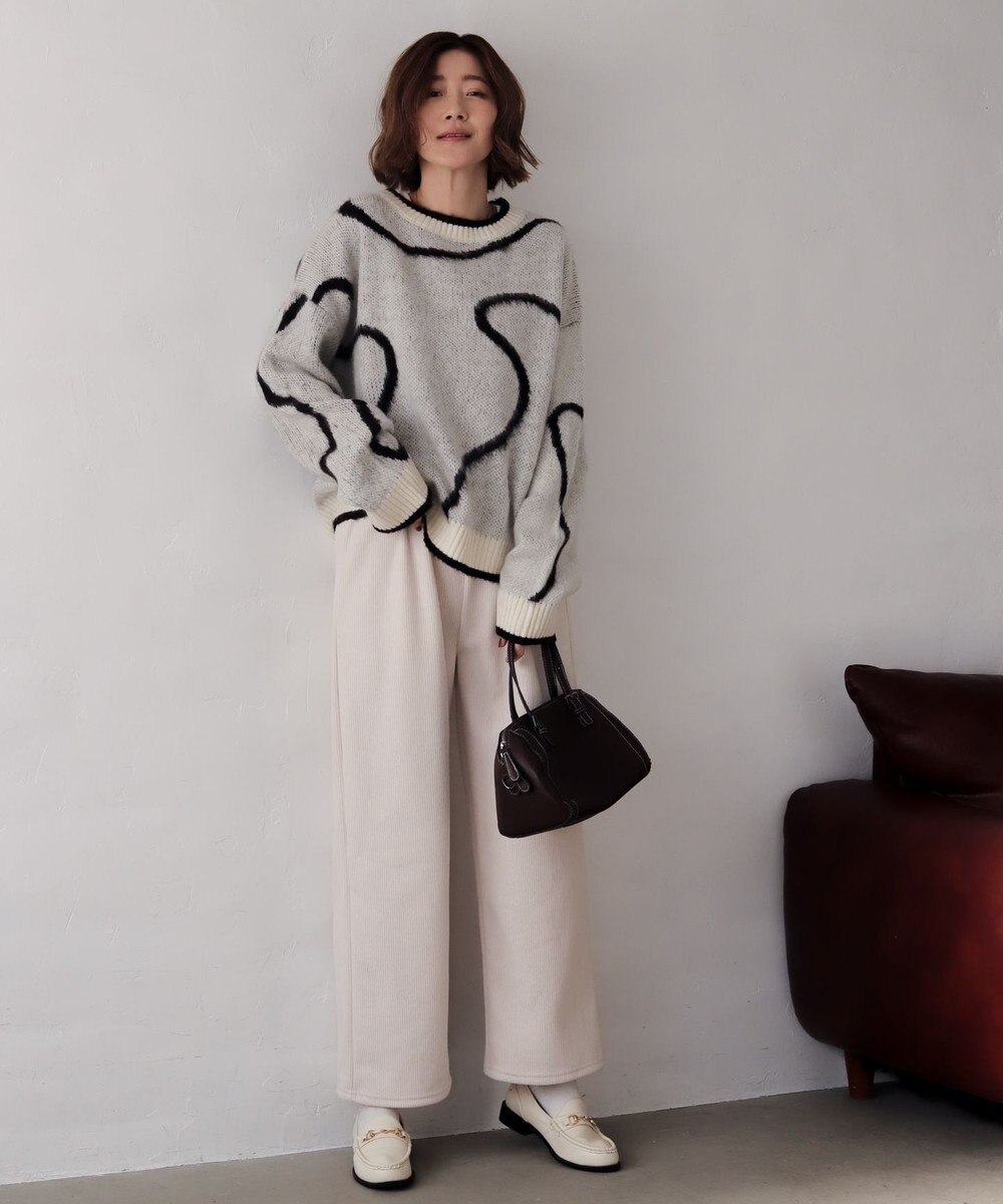 WEGO 【25年秋冬新作】ニュアンスライン配色プルオーバー 