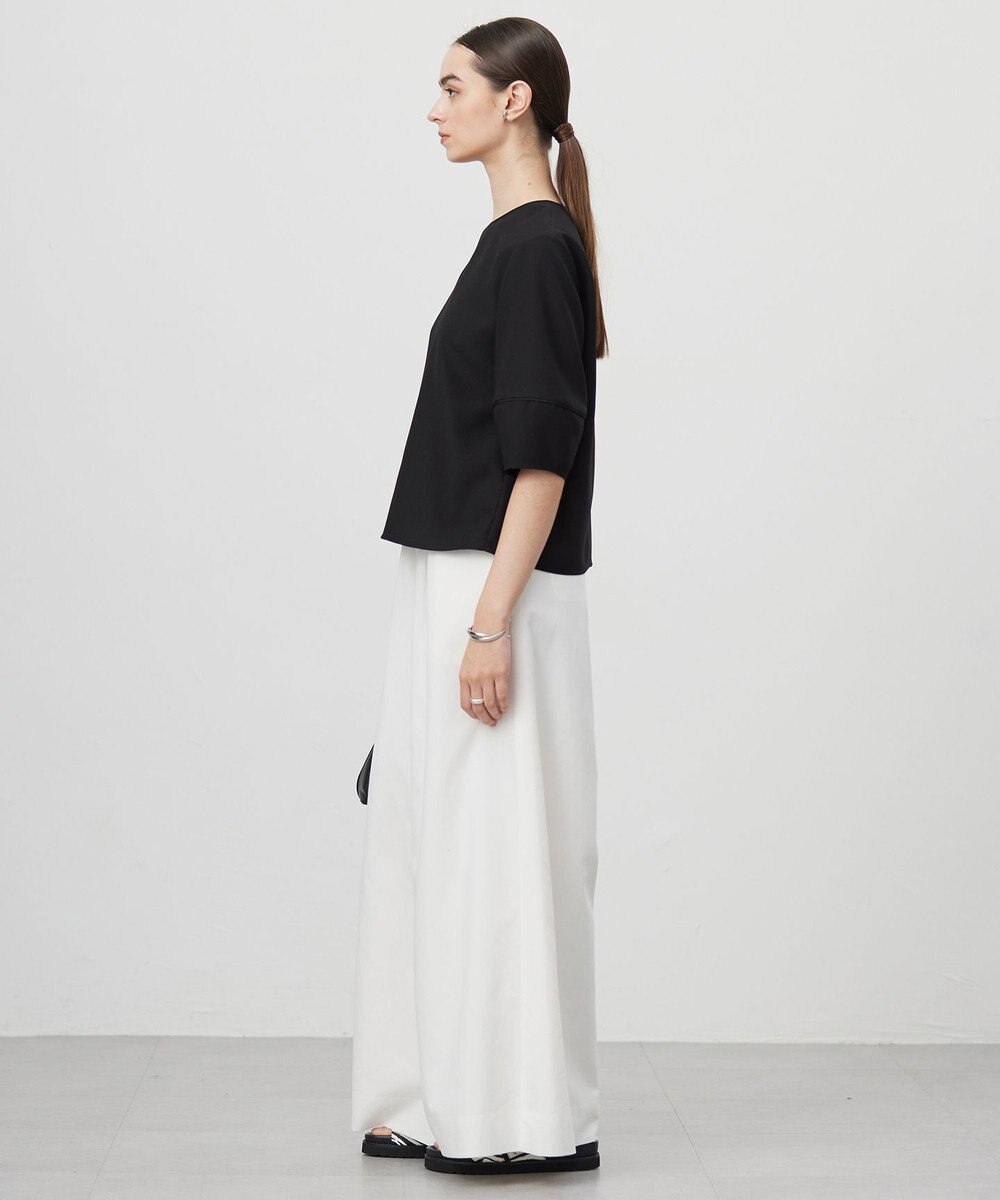 ICB 【UVケア・接触冷感・速乾・防シワ・洗える】 FluidBackSatin ランタンスリーブブラウス 