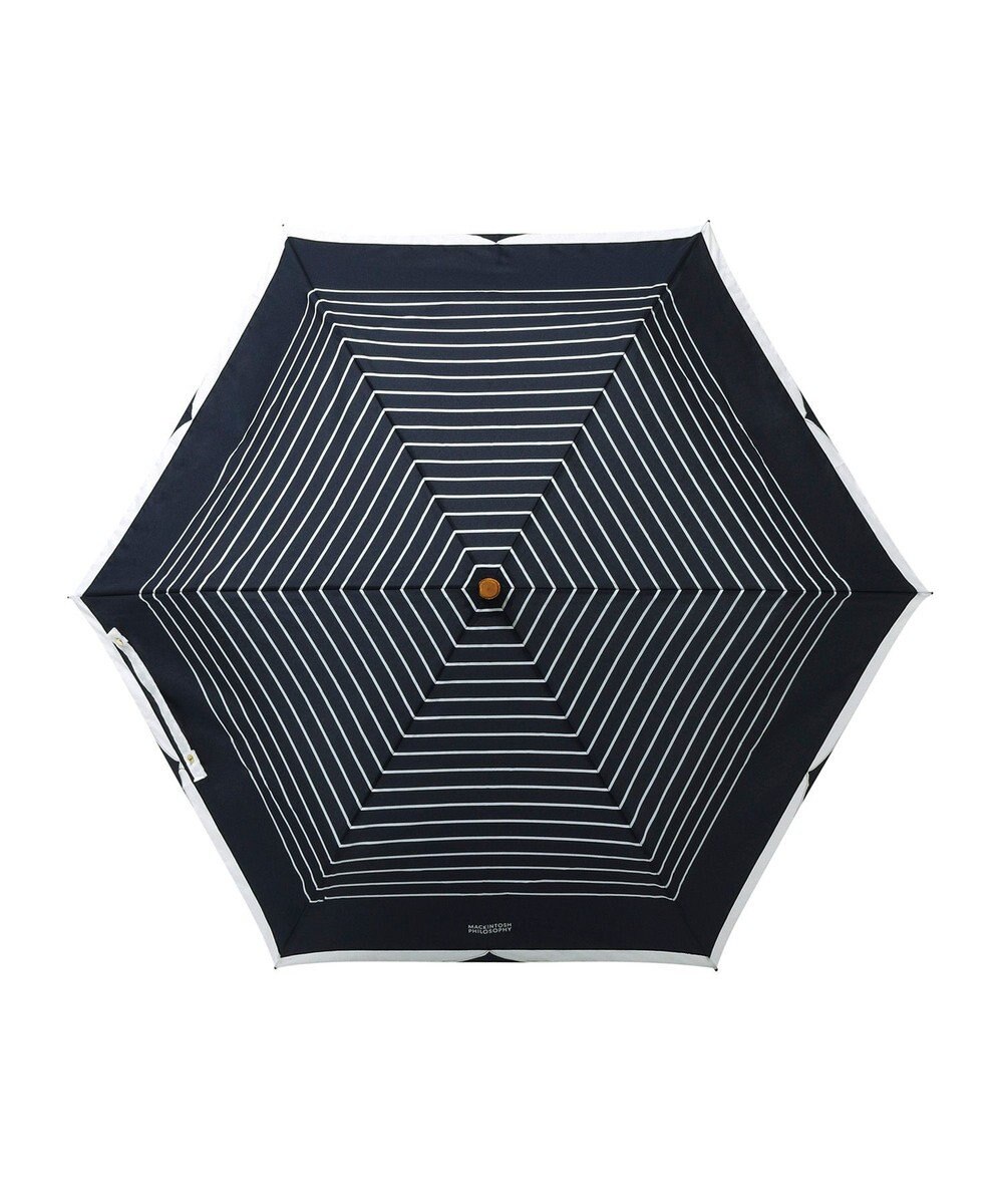 MOONBAT MACKINTOSH PHILOSOPHY(マッキントッシュ フィロソフィー) Cleric collar ボーダー 竹手元 雨傘 折りたたみ傘 