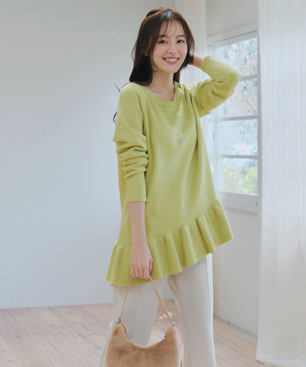 Tiaclasse 【洗える】ななめフリルニットプルオーバー 