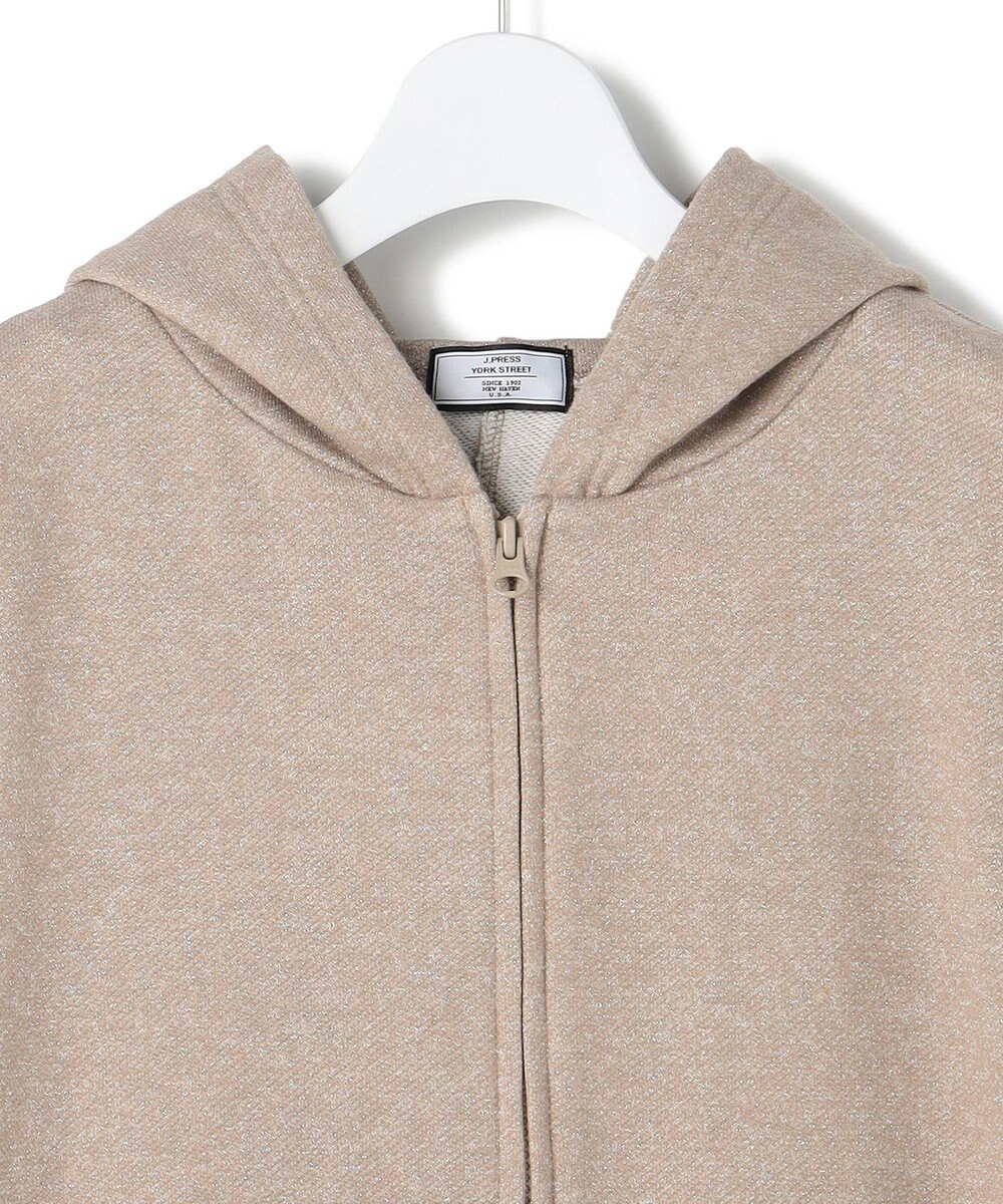 J.PRESS YORK STREET 【WOMEN】ラメ裏毛ジップアップ フーディ 