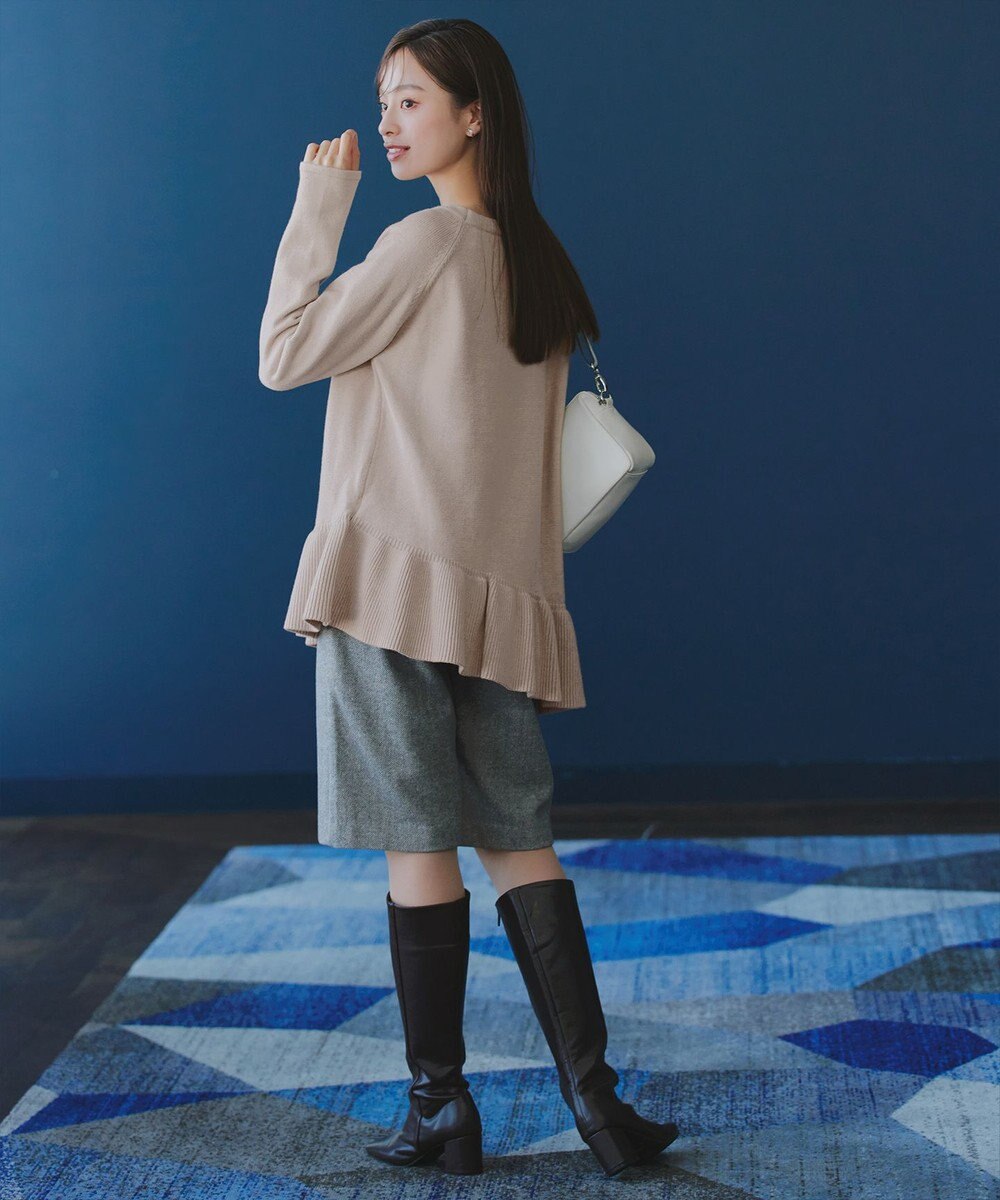 Tiaclasse 【洗える】ななめフリルニットプルオーバー 