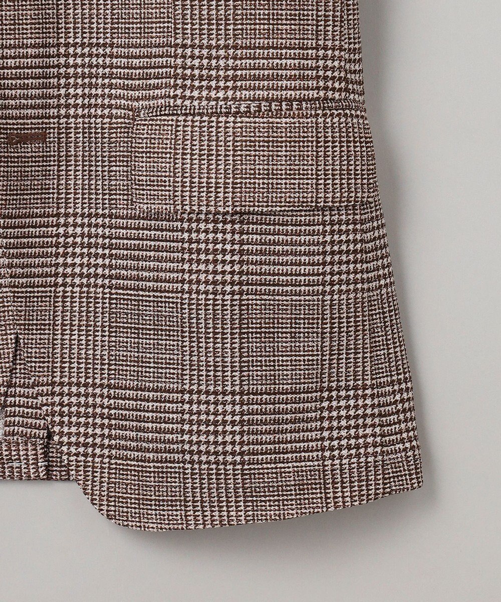 GOTAIRIKU 新柄【吸水速乾/ウォッシャブル】ノルマンディーリネン カーディガンジャケット＿グレンチェック柄 