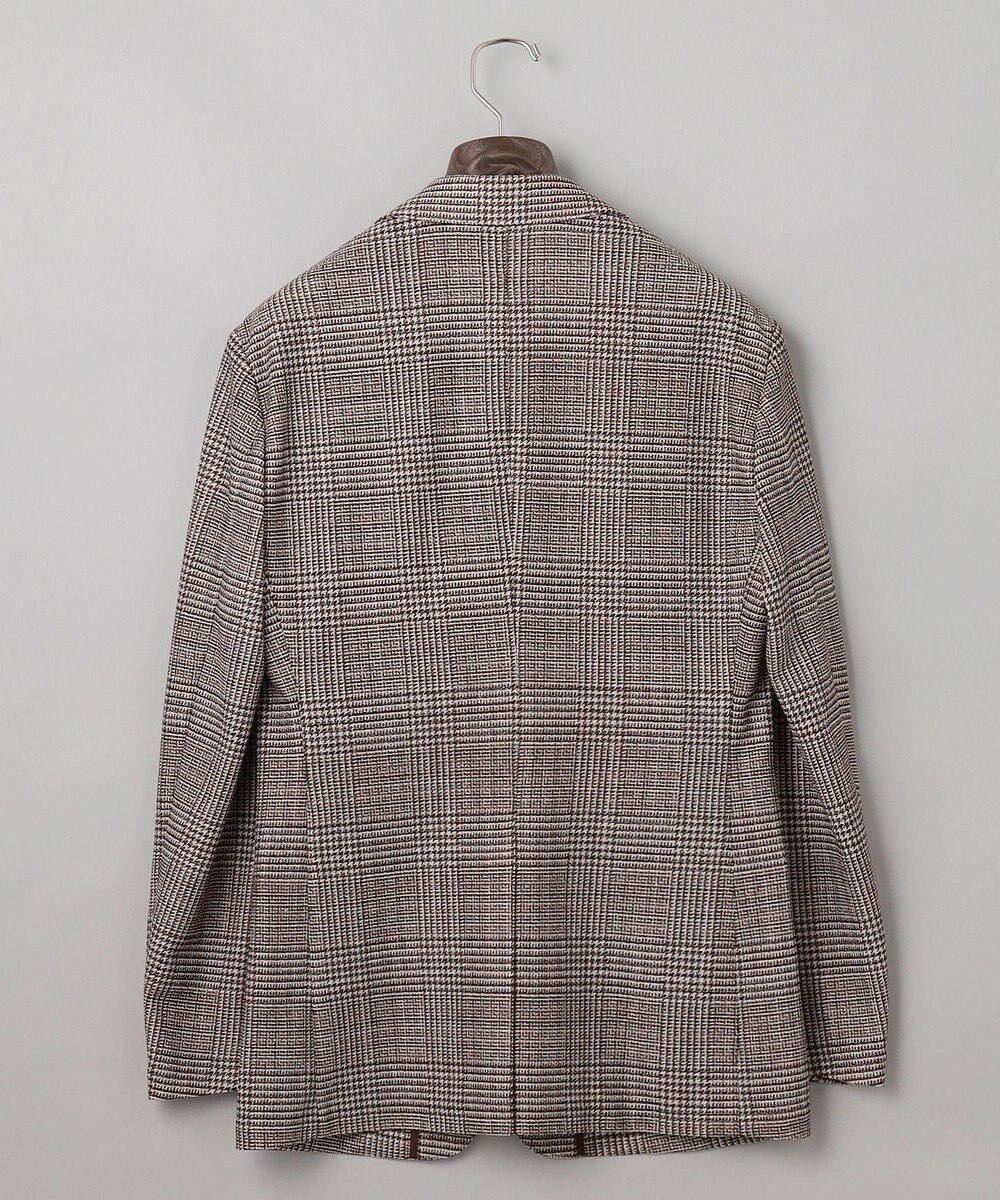 GOTAIRIKU 新柄【吸水速乾/ウォッシャブル】ノルマンディーリネン カーディガンジャケット＿グレンチェック柄 