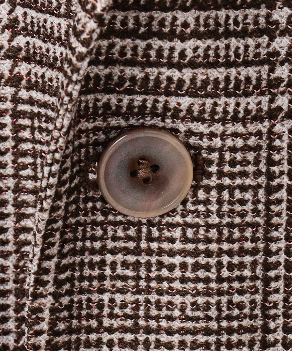 GOTAIRIKU 新柄【吸水速乾/ウォッシャブル】ノルマンディーリネン カーディガンジャケット＿グレンチェック柄 