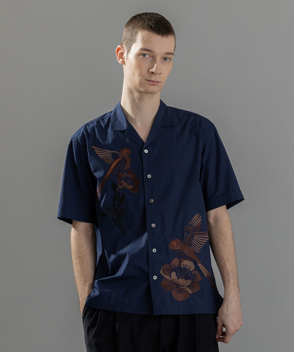 JOSEPH HOMME 新柄【洗える】メキシカンエンブロイダリー　オープンカラー半袖シャツ 