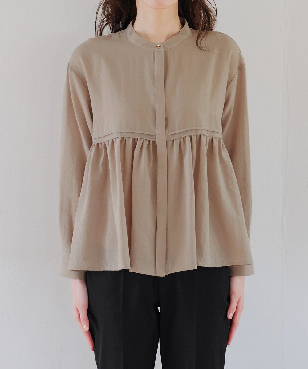 Tiaclasse 【洗える】ピンタックギャザーブラウス 