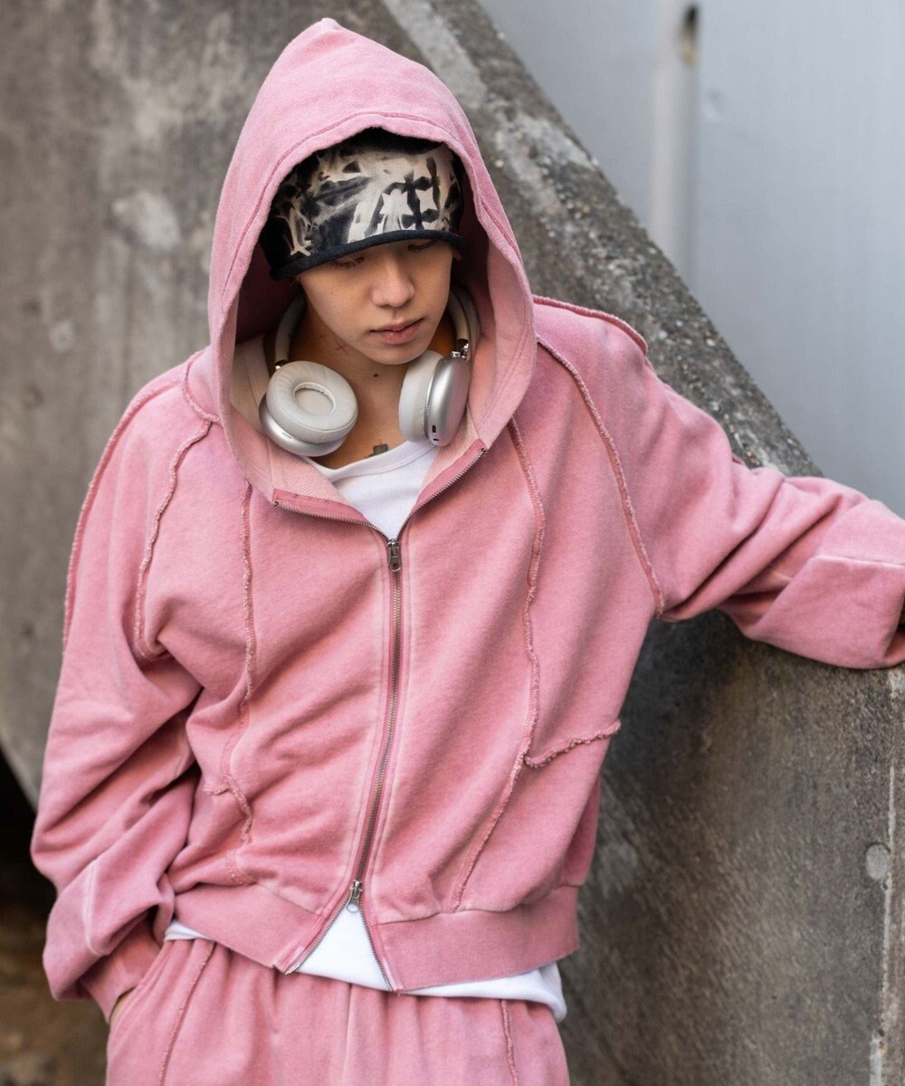 WEGO 【ユニセックス着用ITEM/MLサイズ展開】スウィッチングZIPパーカー 