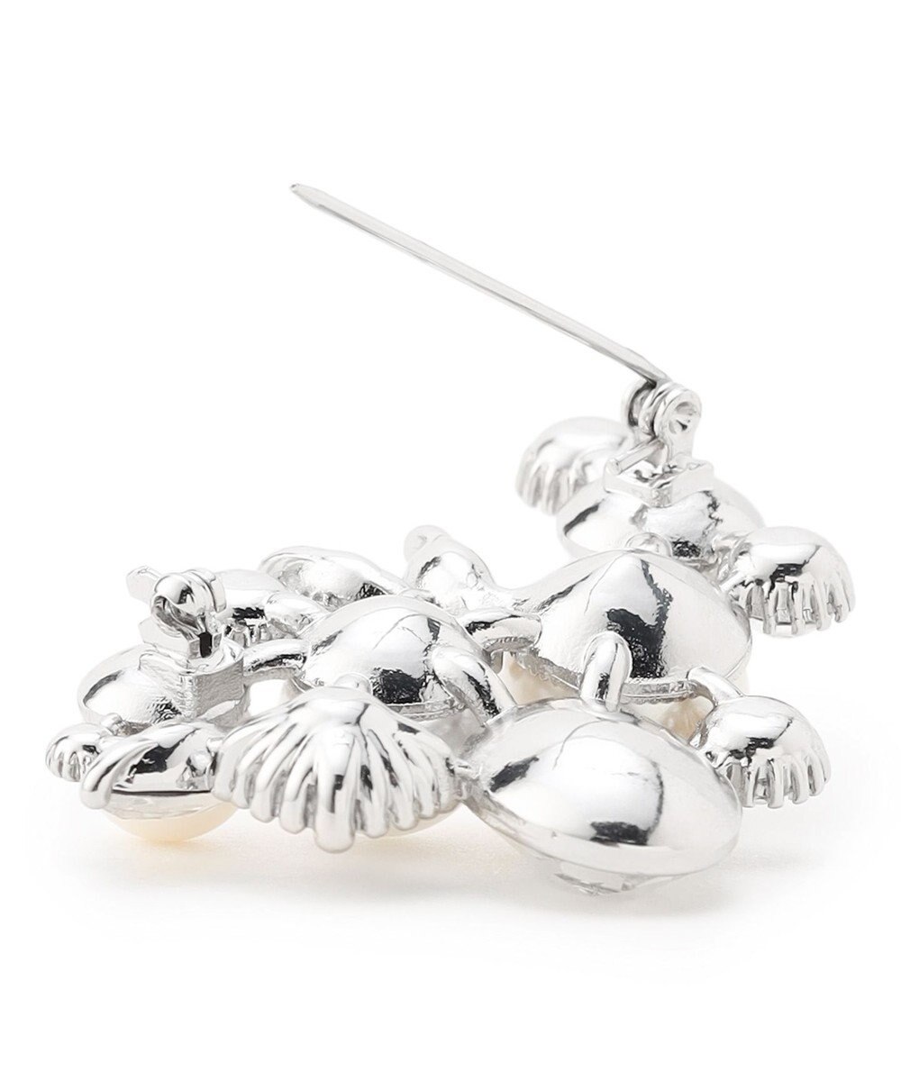 23区 パールMIXトライアングル ブローチ 