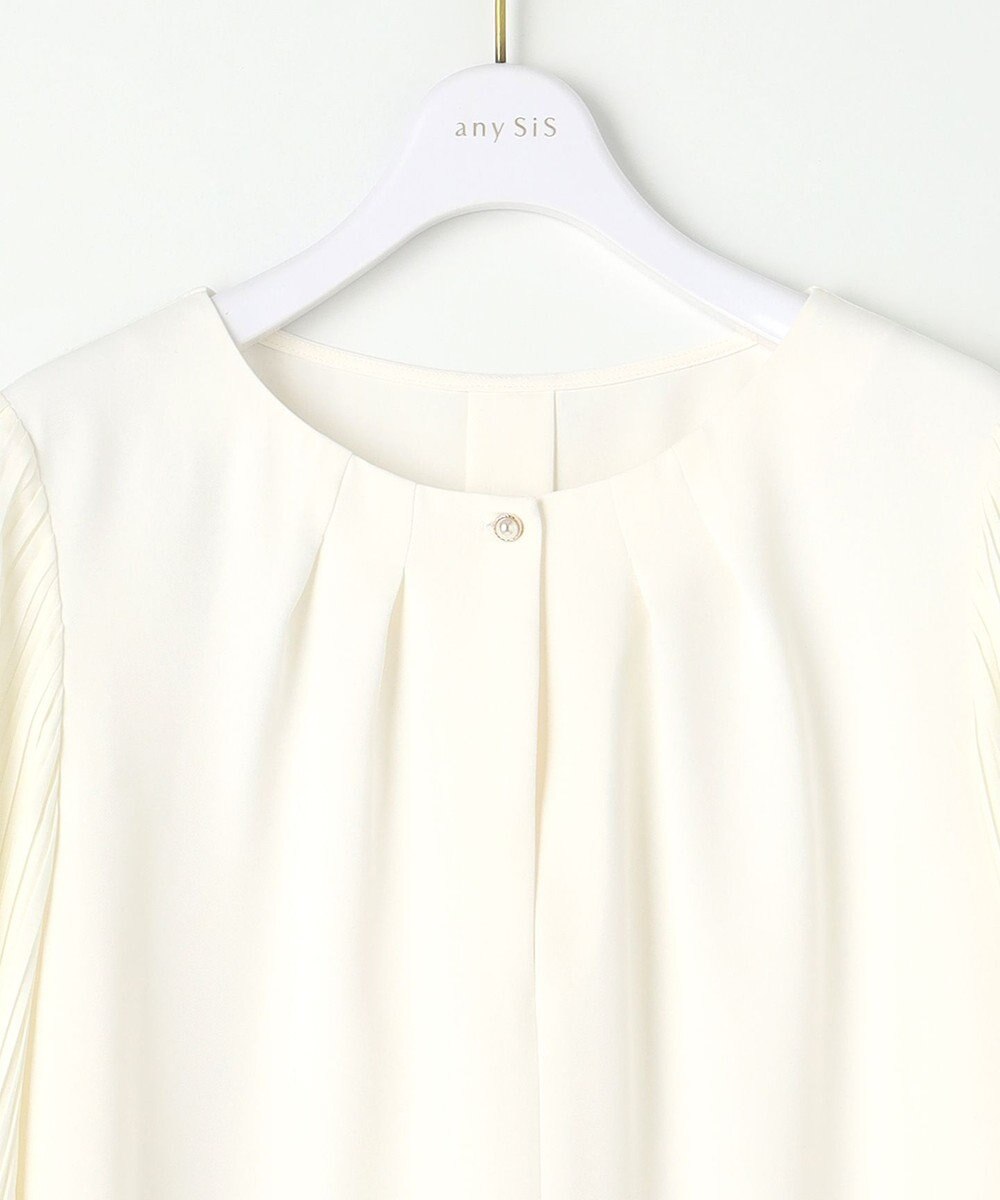 ANY SIS S 【洗える】プリーツスリーブ ブラウス 