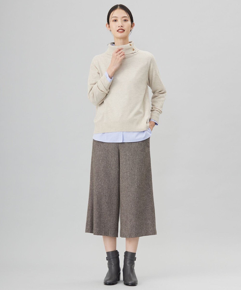 J.PRESS LADIES 【洗える】SOFT TOUCH WOOL リブ切り替え ニット 