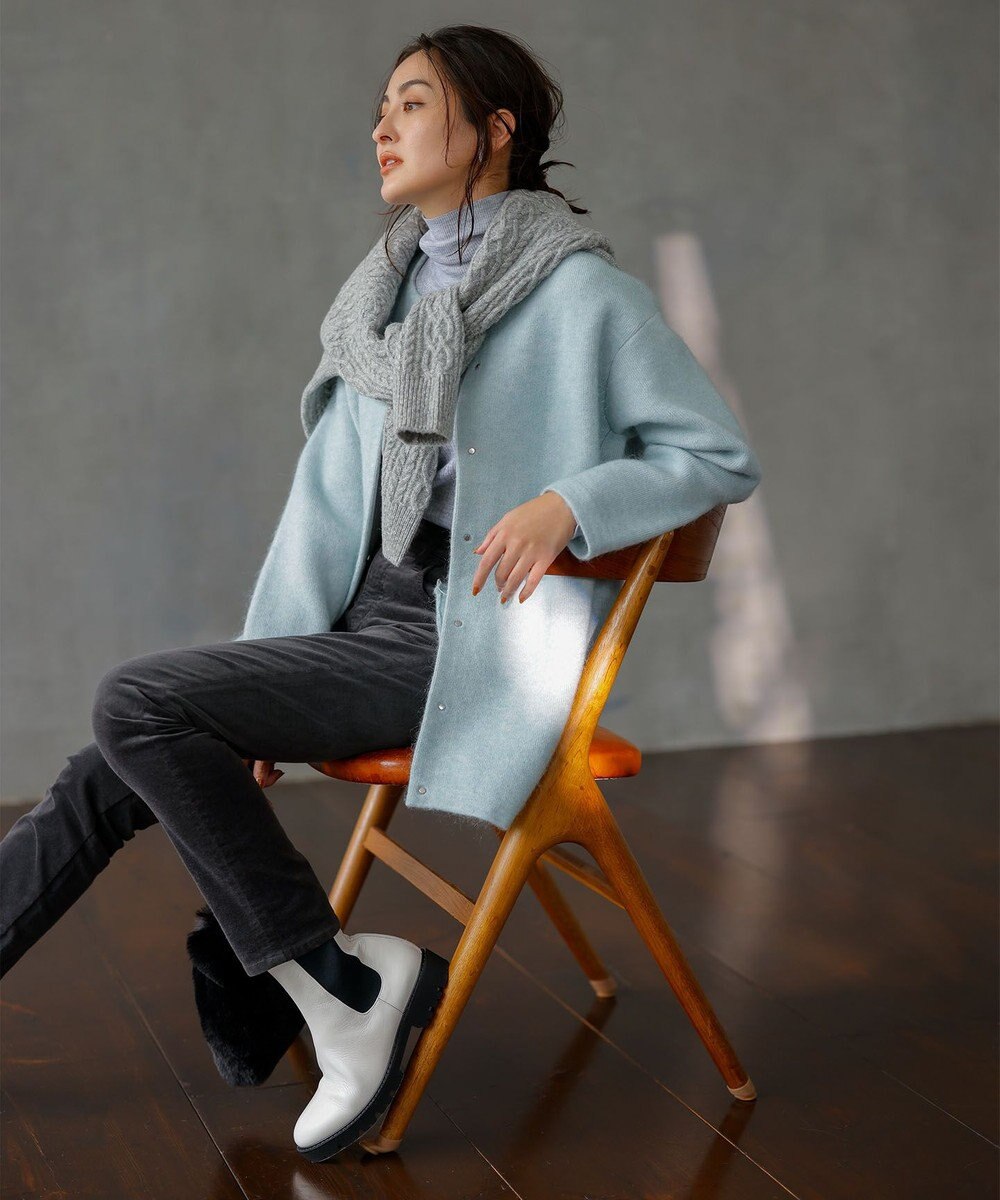 自由区 アランパターン Vネックニット 