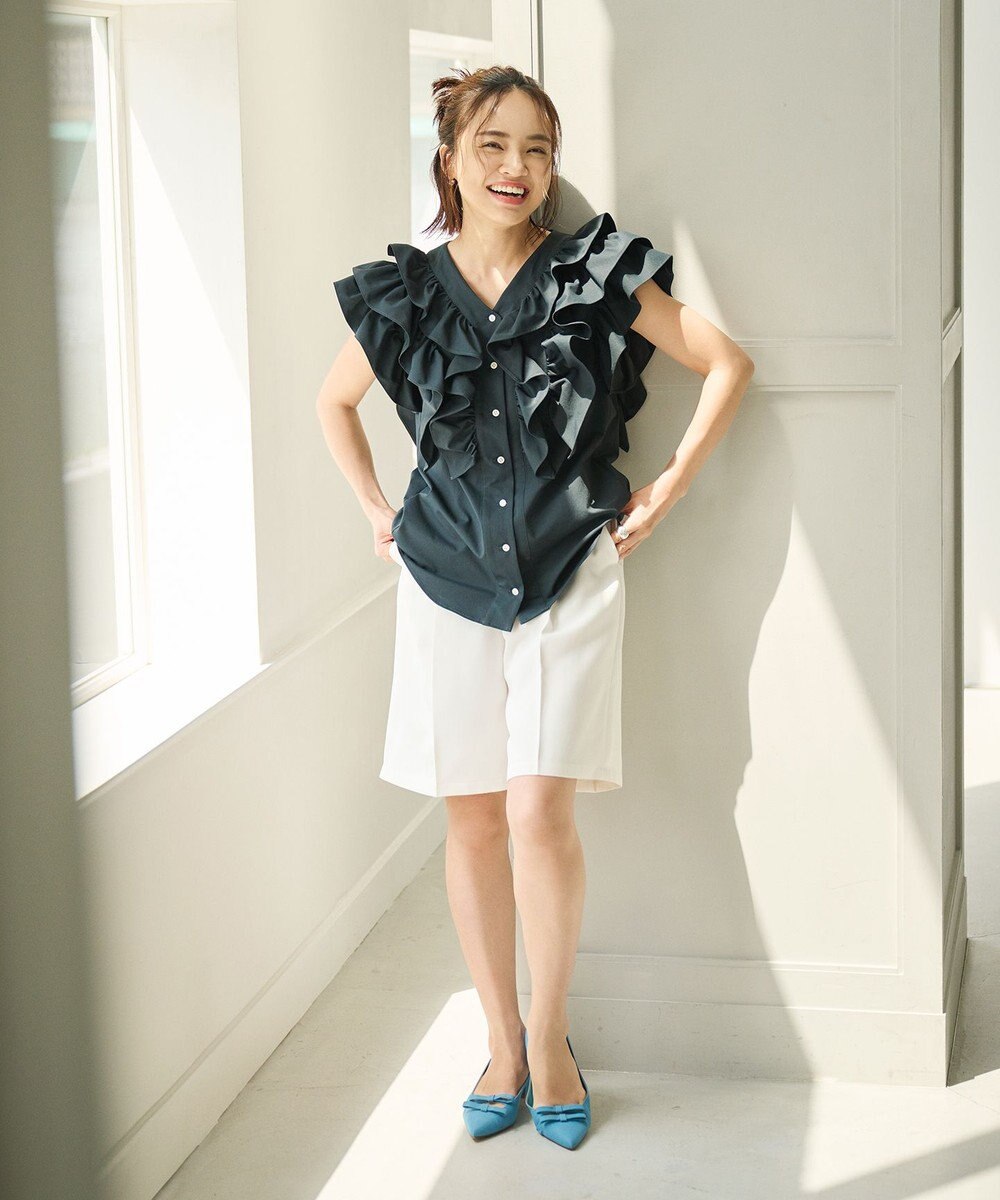 #Newans ラッフルフリルブラウス 