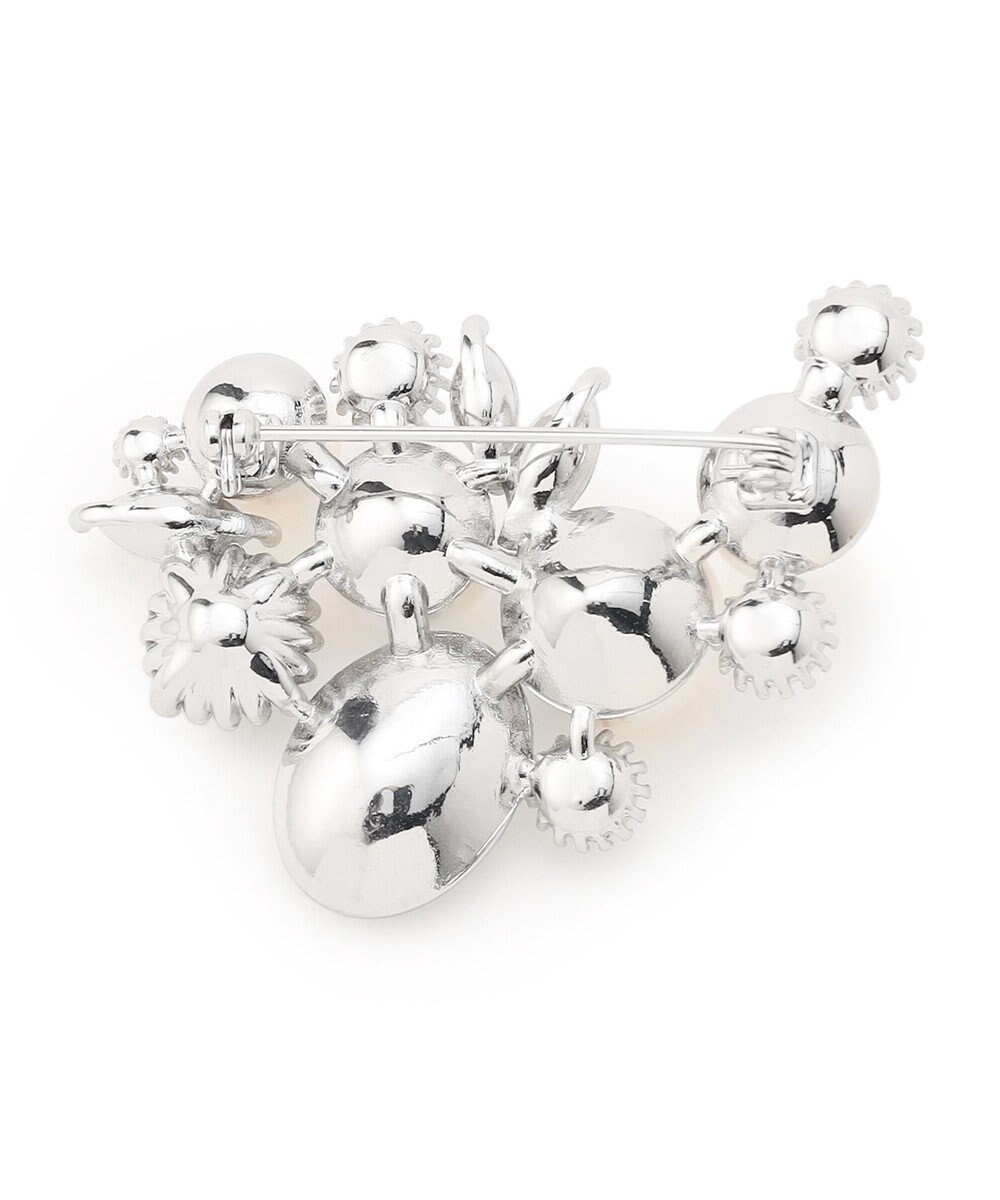 23区 パールMIXトライアングル ブローチ 