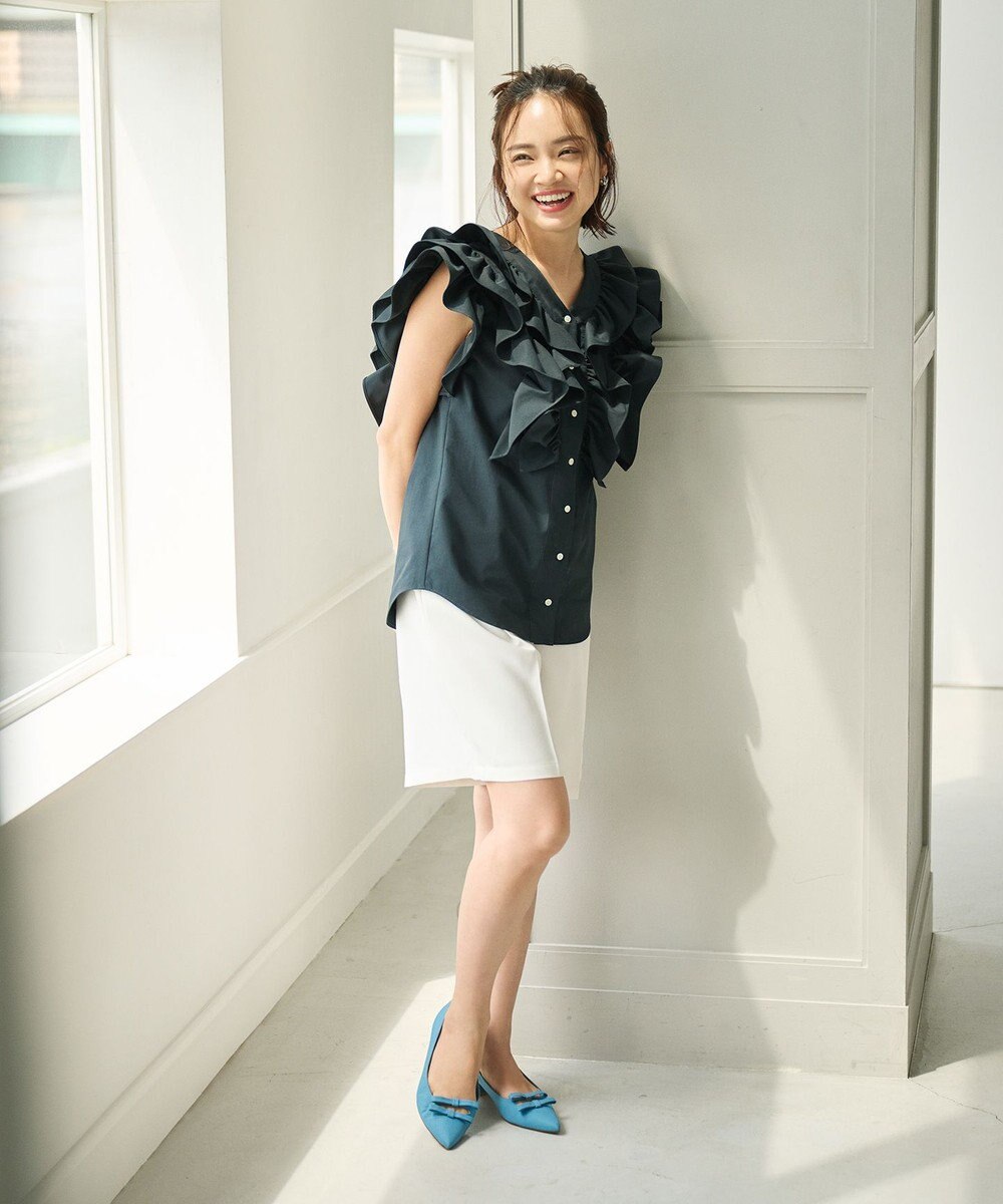 #Newans ラッフルフリルブラウス 