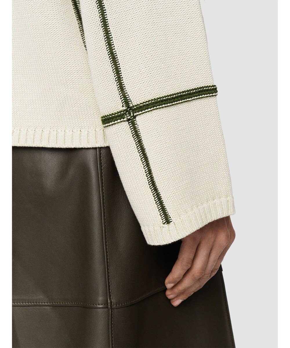 JOSEPH 【洗える】グリッド コットンシルク 　クルーネックニット 