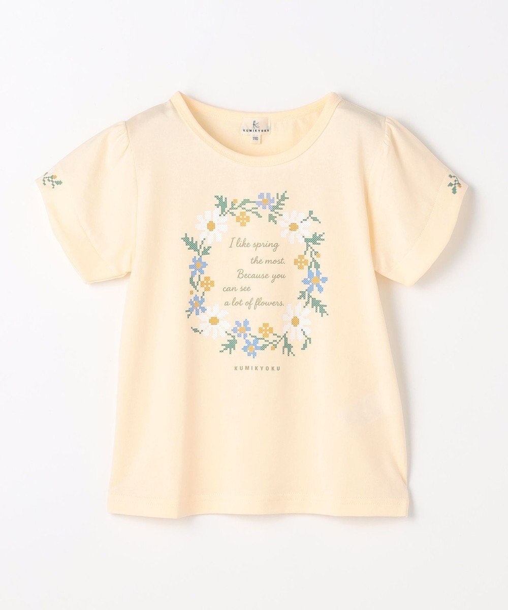 組曲 KIDS  【110-140㎝】 フラワーリースTeeシャツ 