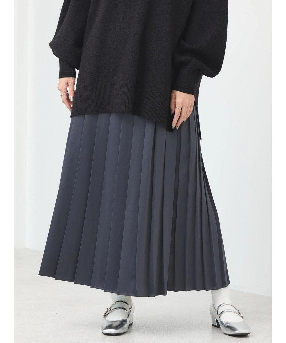 earth music&ecology サテンプリーツスカート 