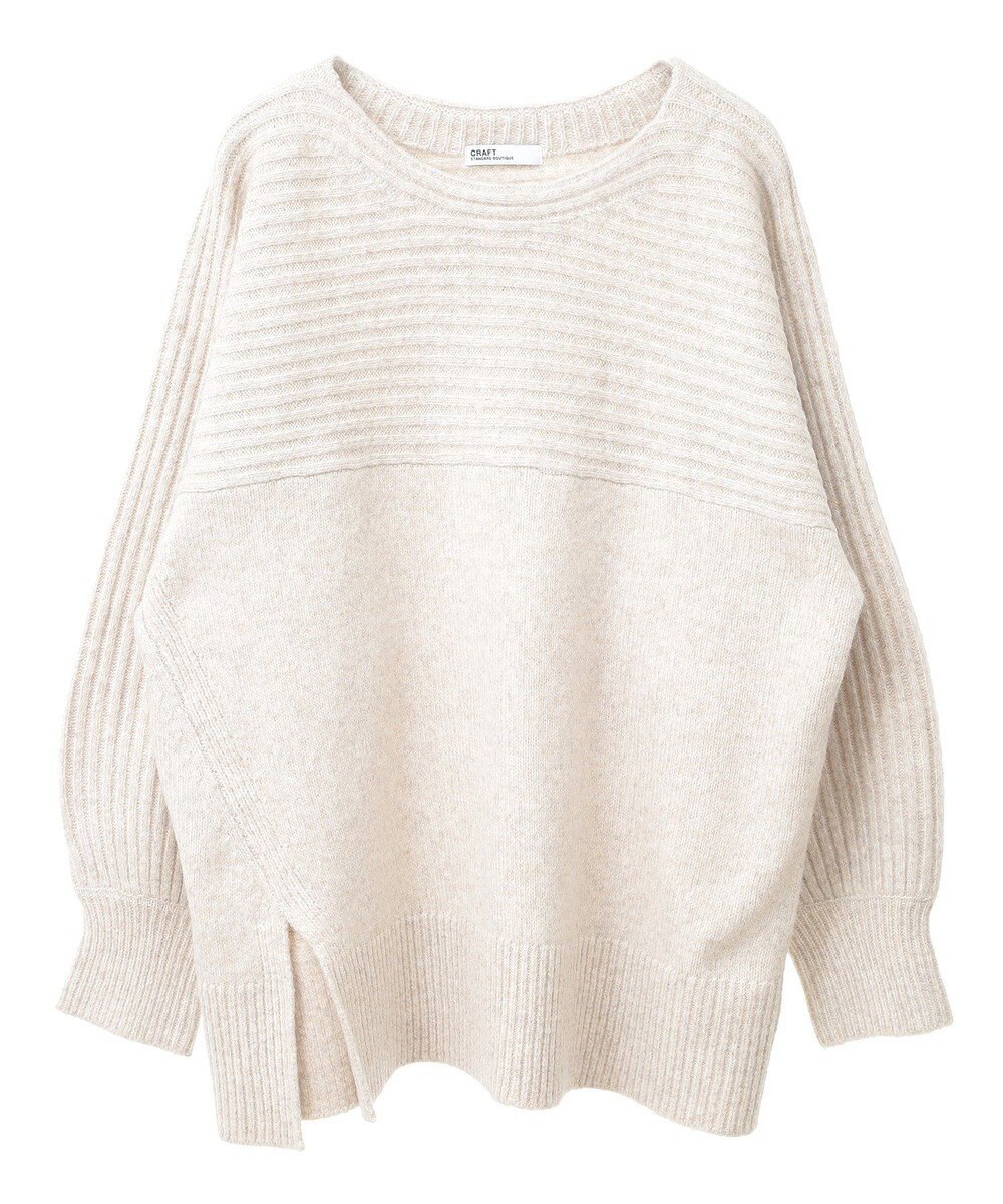 CRAFT STANDARD BOUTIQUE 編み違い斜めスリットニットチュニック 