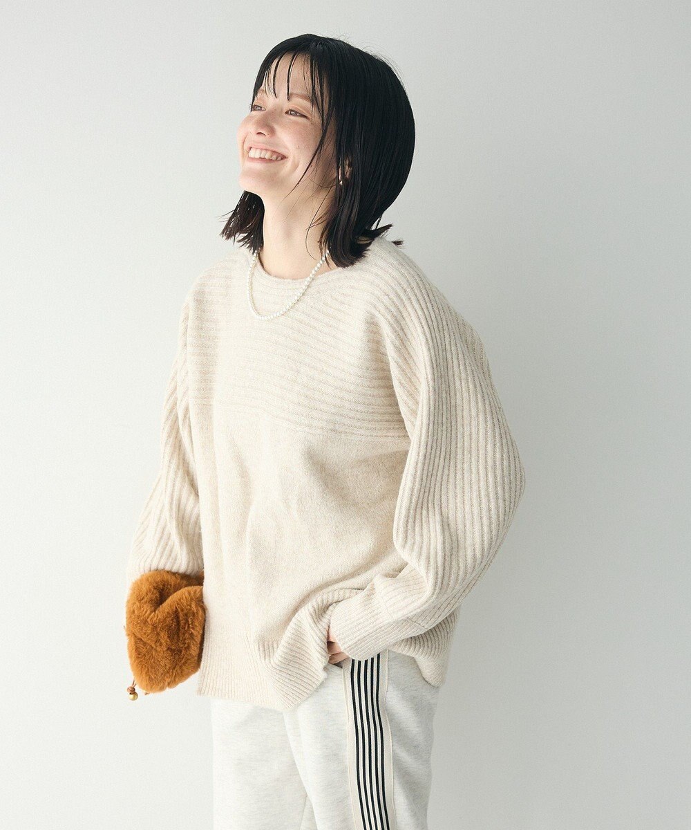 CRAFT STANDARD BOUTIQUE 編み違い斜めスリットニットチュニック 