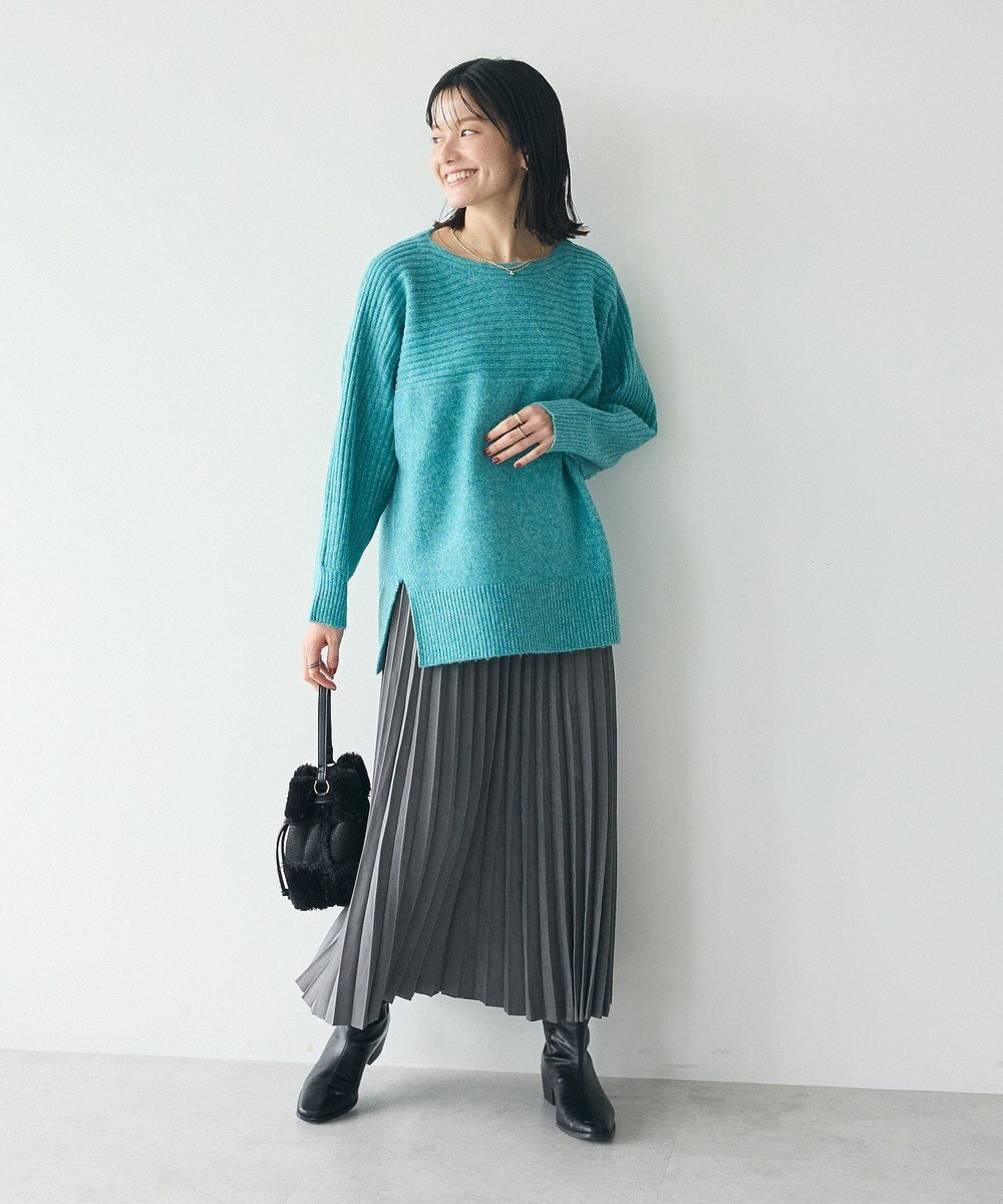 CRAFT STANDARD BOUTIQUE 編み違い斜めスリットニットチュニック 