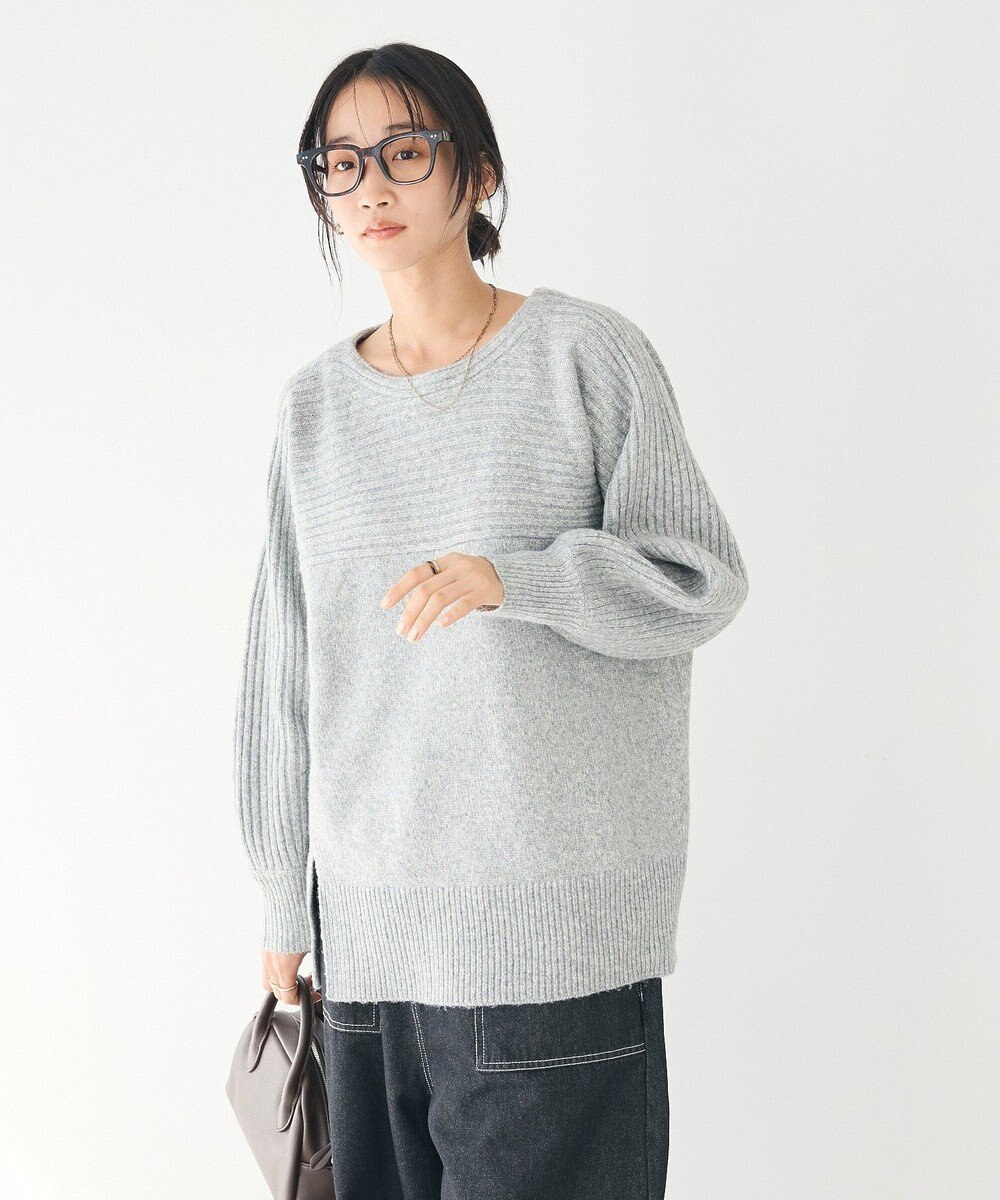 CRAFT STANDARD BOUTIQUE 編み違い斜めスリットニットチュニック 