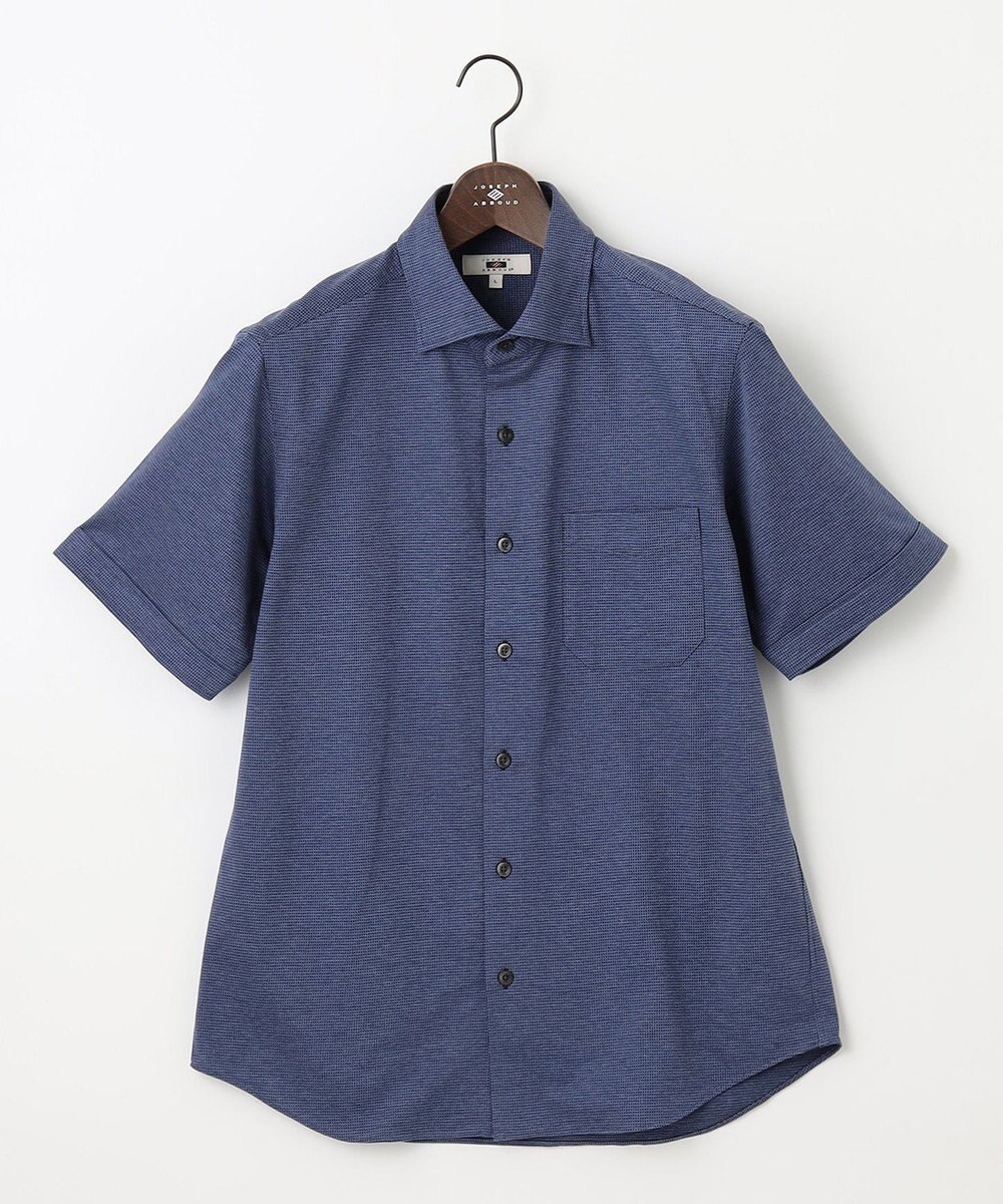 JOSEPH ABBOUD 【快適な着心地/イージーケア】コンパクトジャージースクエアジャガート 半袖 シャツ 