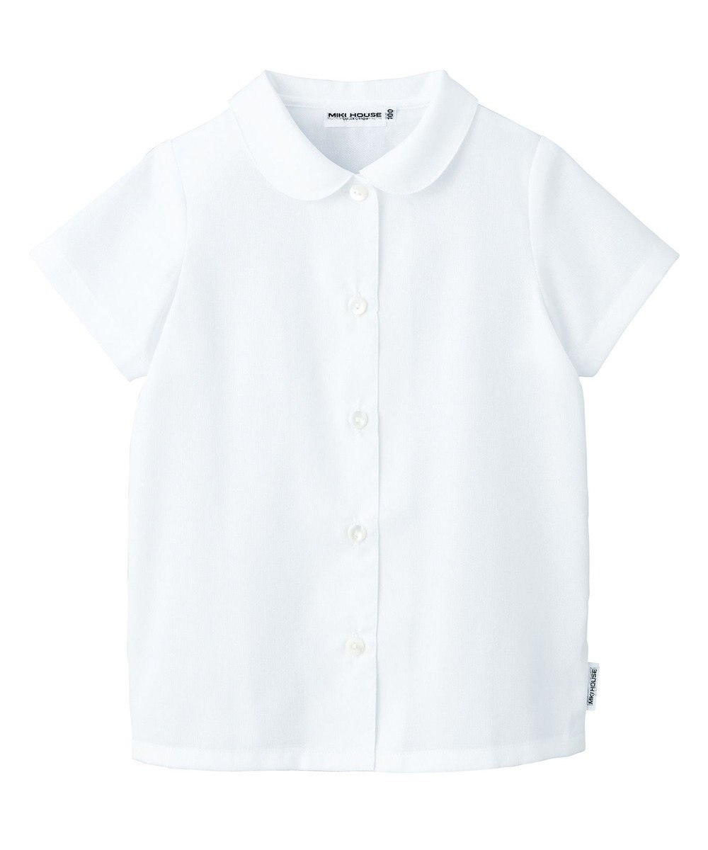 MIKI HOUSE HOT BISCUITS 【90-130cm】ピケ素材の丸衿半袖ブラウス 