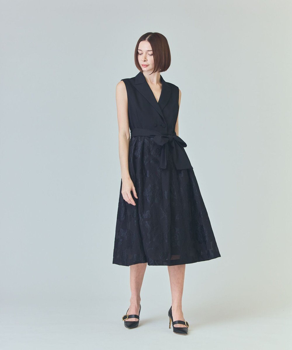 GRACE CONTINENTAL フラワージャガードテーラードレス 