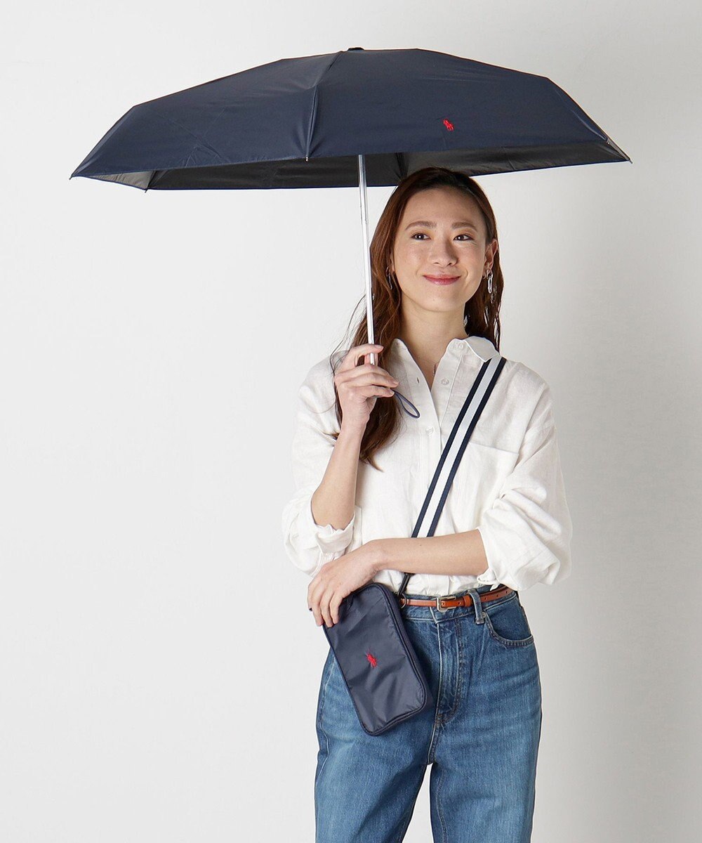 MOONBAT 【WEB限定セット/UV遮蔽率100％】POLO RALPH LAUREN （ポロ ラルフローレン）サコッシュ付き 晴雨兼用 折りたたみ傘 ポロポニー 