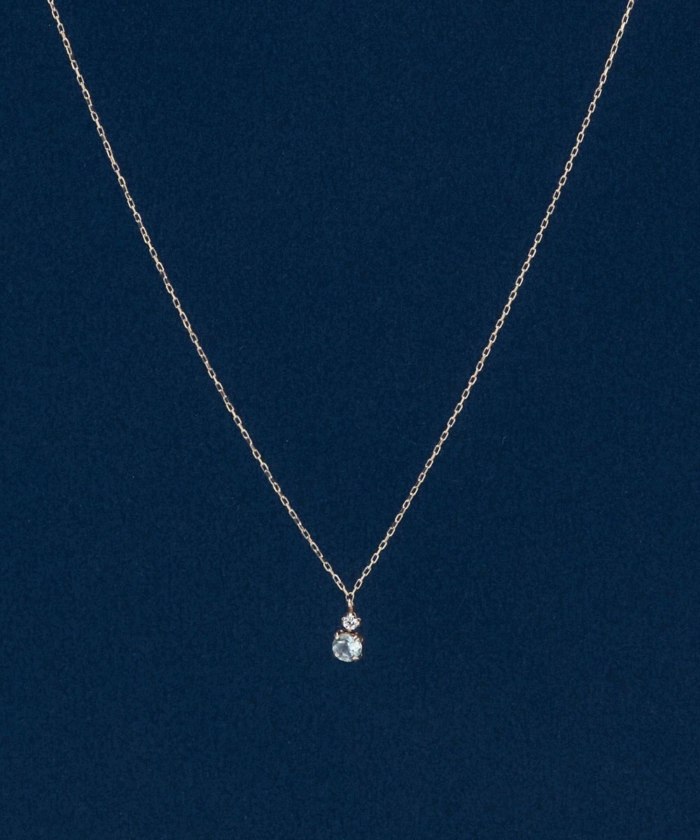 Phoebe 【K10】ジュエルラックネックレス　アクアマリン/3月誕生石/天然石/全長:40cm 
