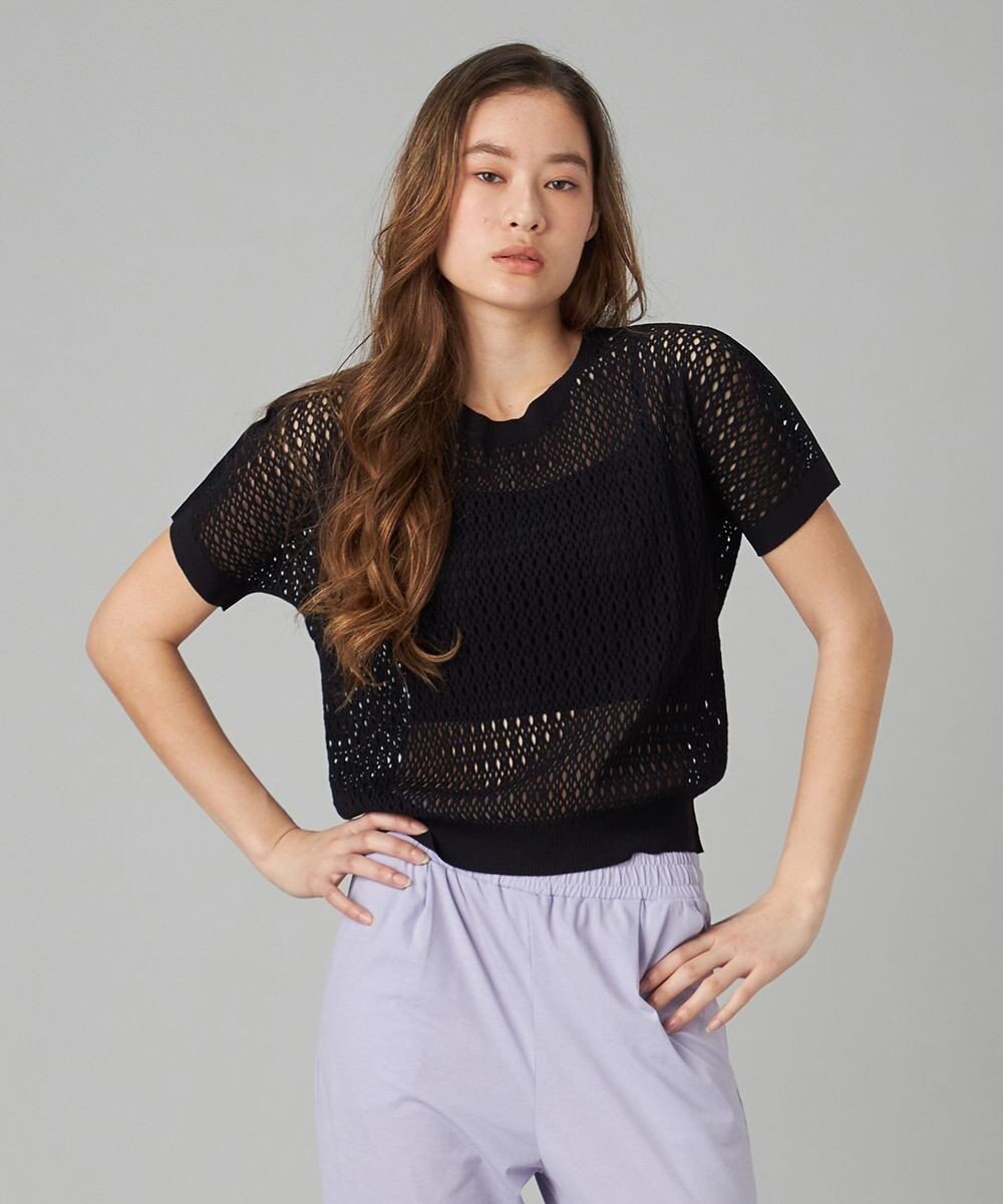 Chacott Chacott BALANCE【ノーソイングニット】メッシュニット半袖プルオーバー 