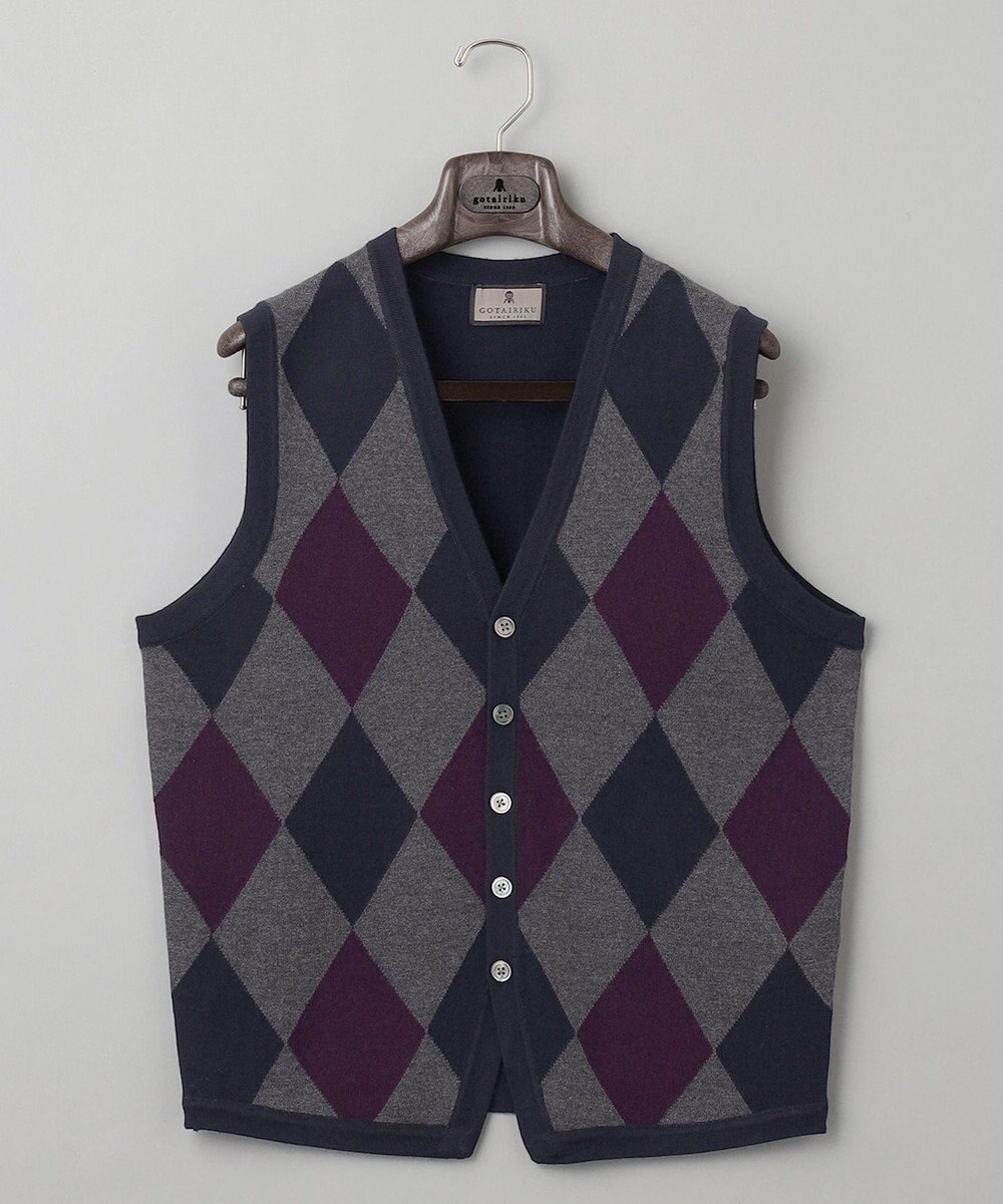 GOTAIRIKU 【家庭洗濯可能】イタリア糸 ハイゲージ ベスト 