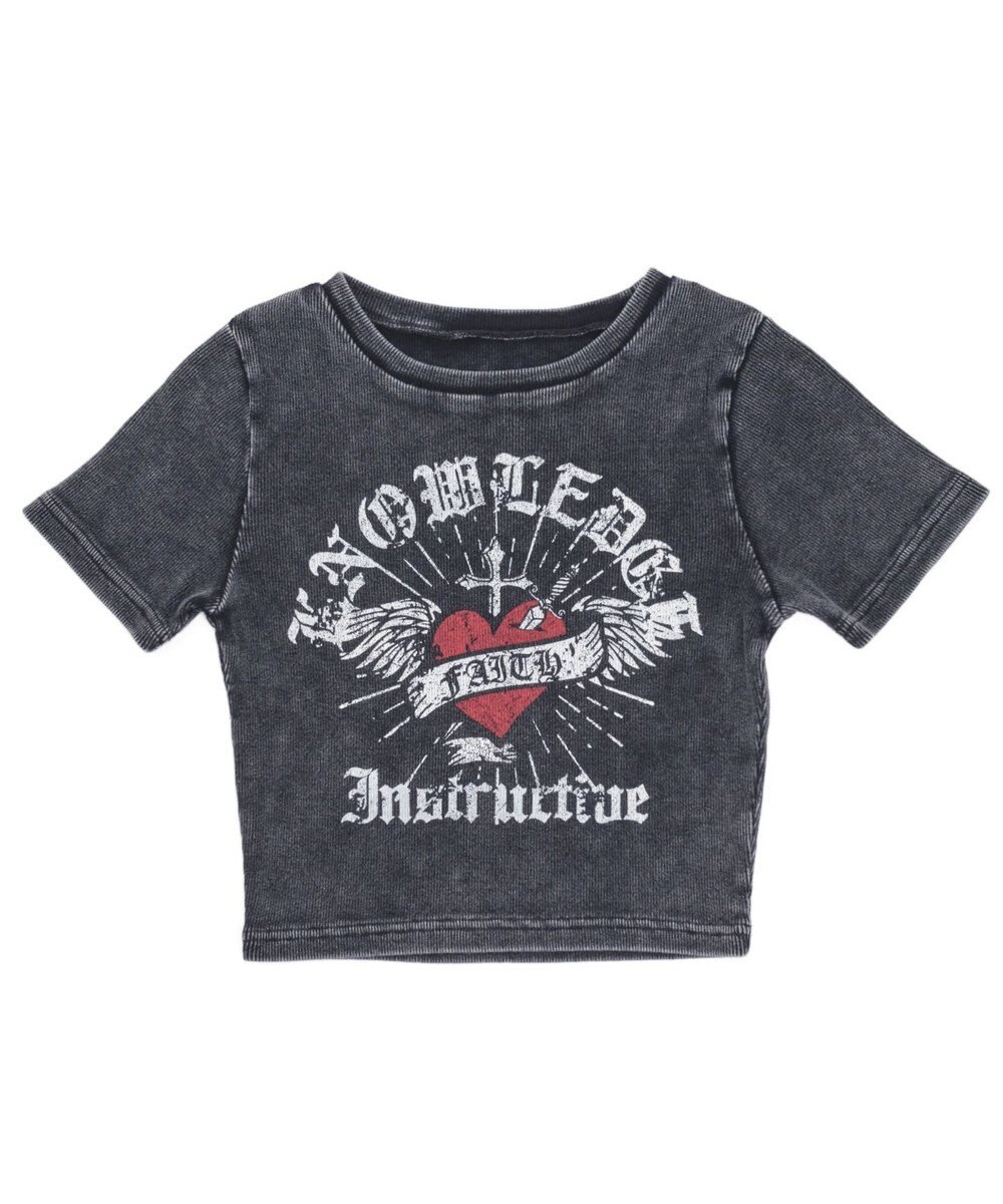 WEGO ヴィンテージウォッシュグラフィックリブT 