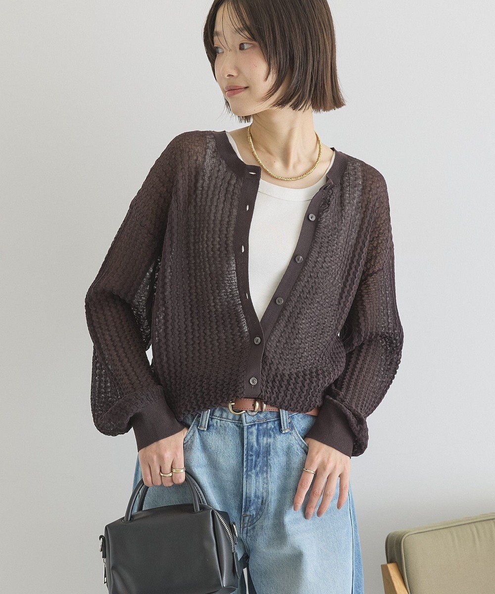 AMERICAN HOLIC 【前後2WAY】透かし編みニットカーディガン 