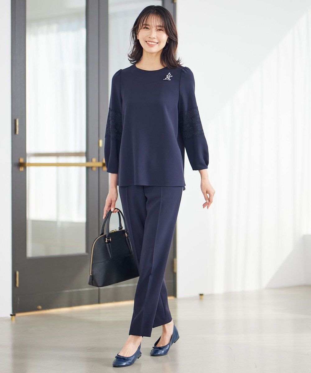 23区 【セットアップ対応】トリアセダブルジョーゼット ブラウス 