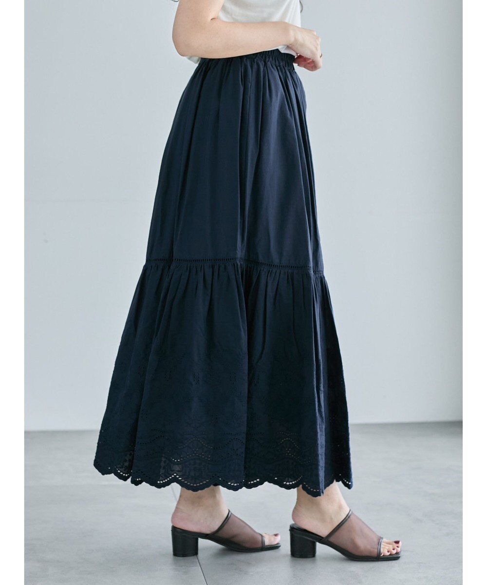 Te chichi エンブロイダリーティアードスカート 