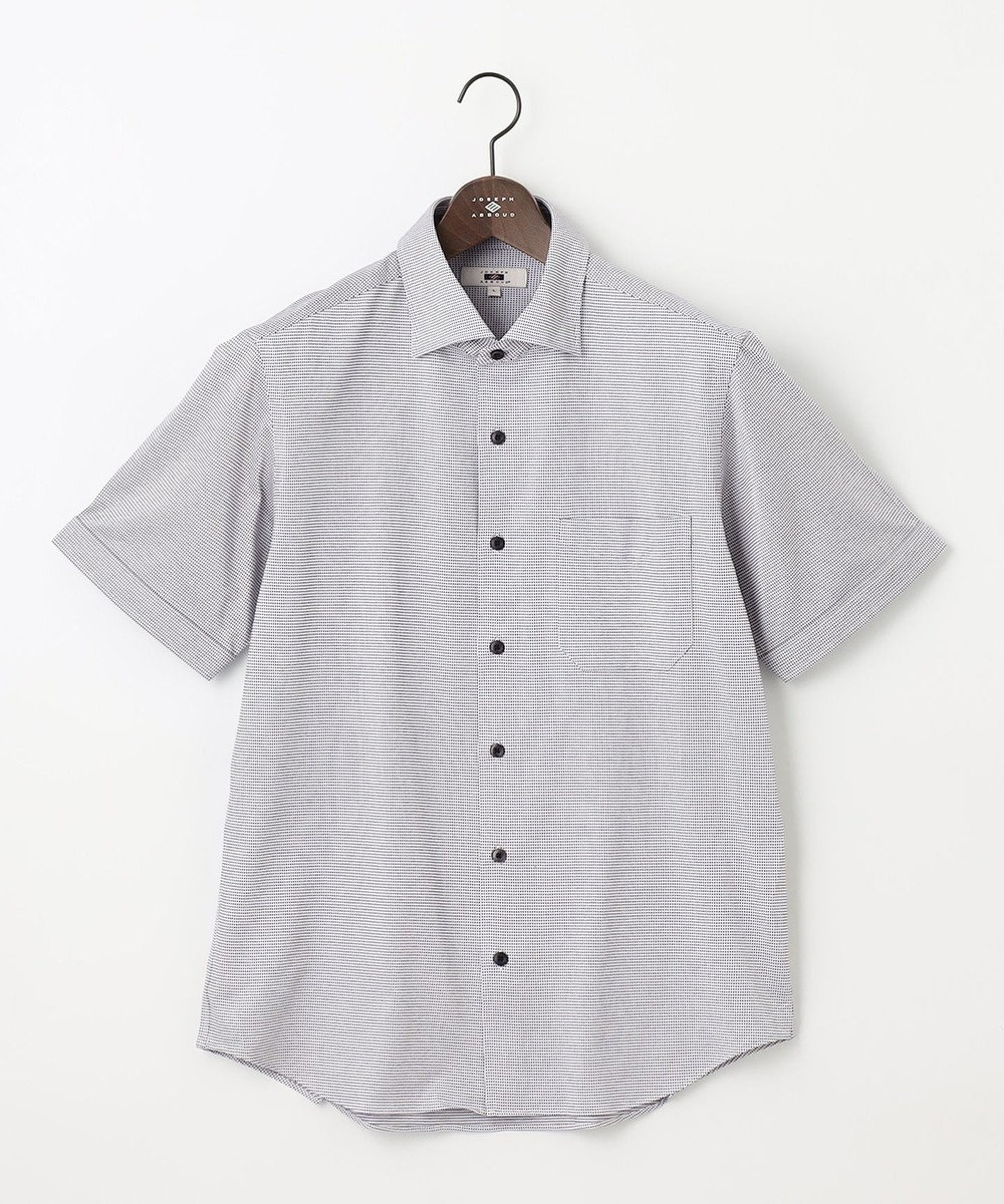 JOSEPH ABBOUD 【快適な着心地/イージーケア】コンパクトジャージースクエアジャガート 半袖 シャツ 