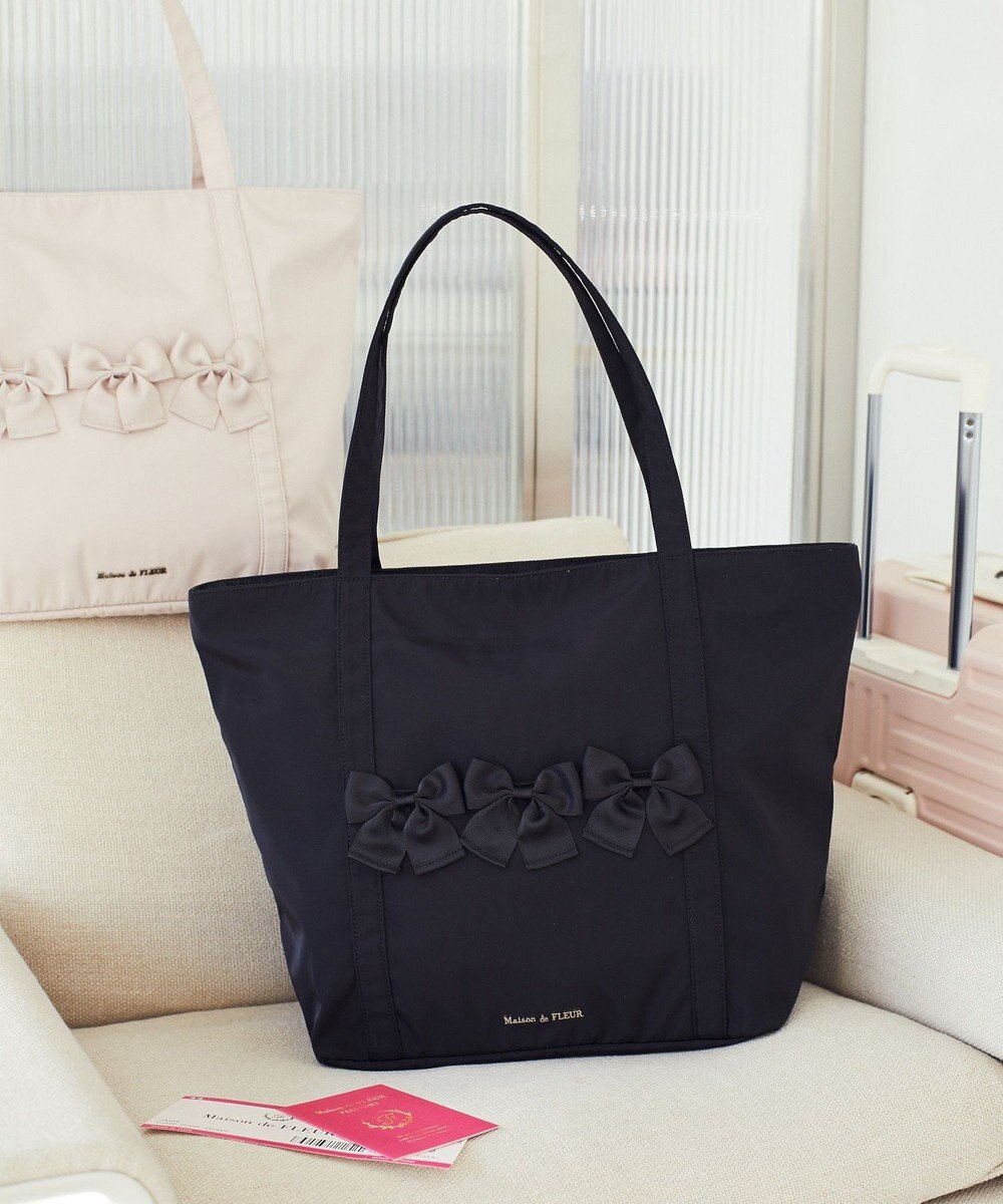 Maison de FLEUR 撥水加工リボンキャリーオンバッグ 