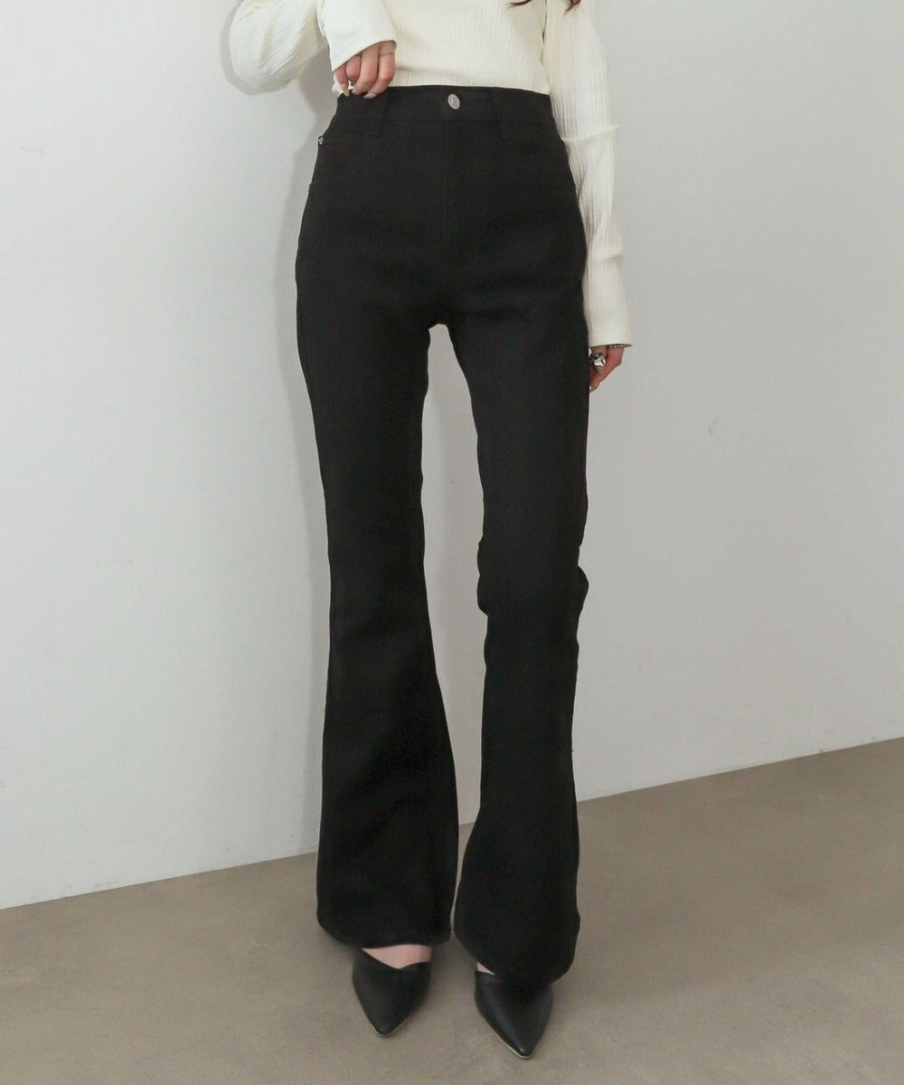 WEGO 【美脚パンツ】ストレッチフレアデニムパンツ 