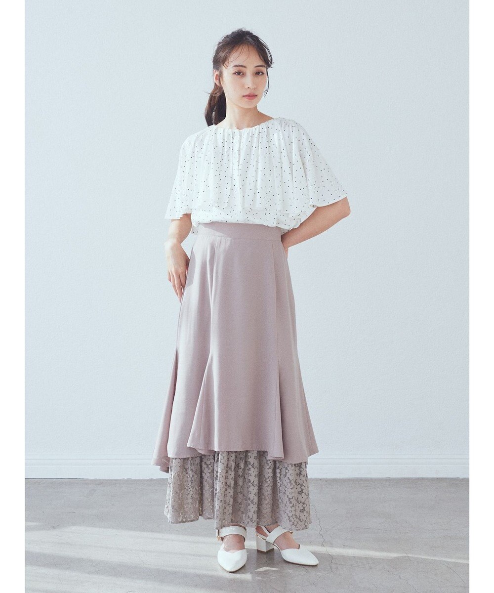 earth music&ecology ケープカラーブラウス 