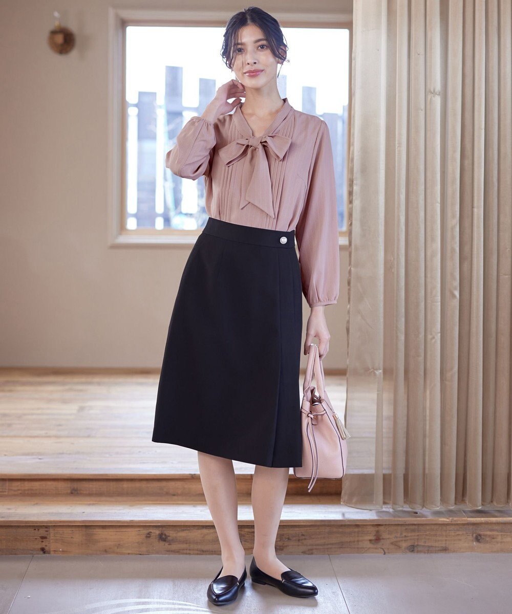 Tiaclasse 【ダブルクロス・洗える】アシンメトリープリーツスカート 