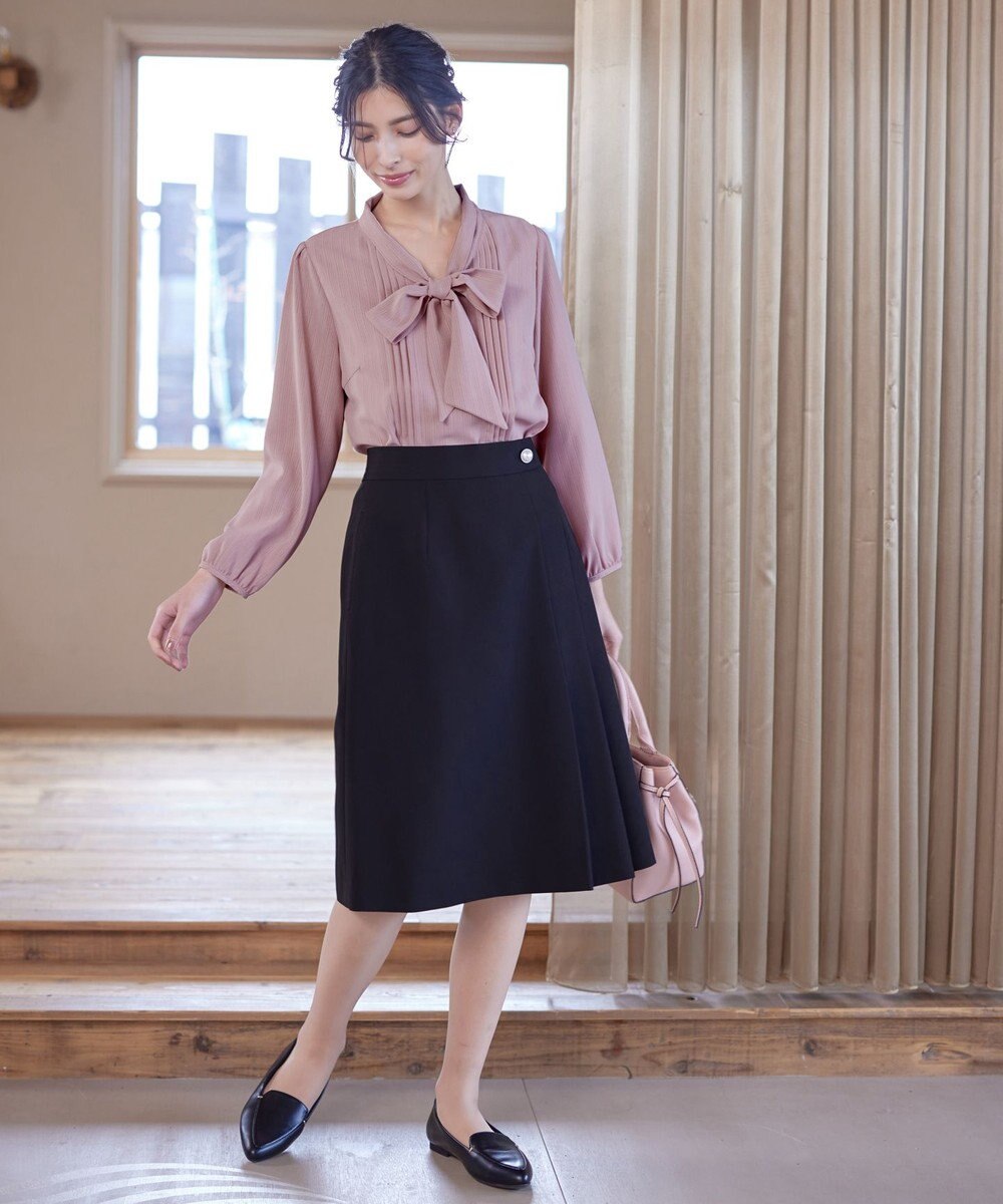 Tiaclasse L 【ダブルクロス】【洗える】アシンメトリープリーツスカート 