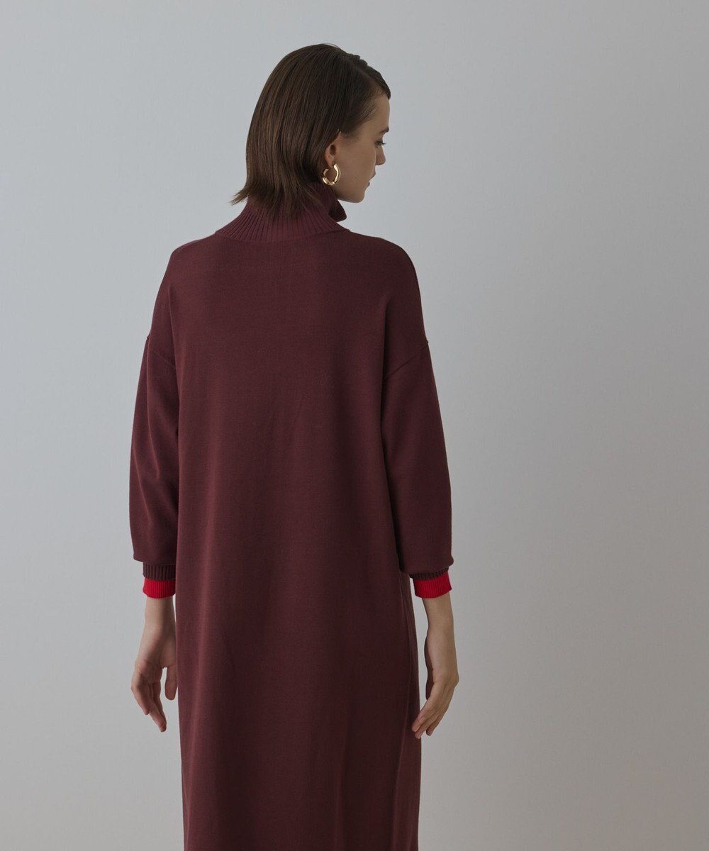 GRACE CONTINENTAL バイカラーストレートニットワンピース 