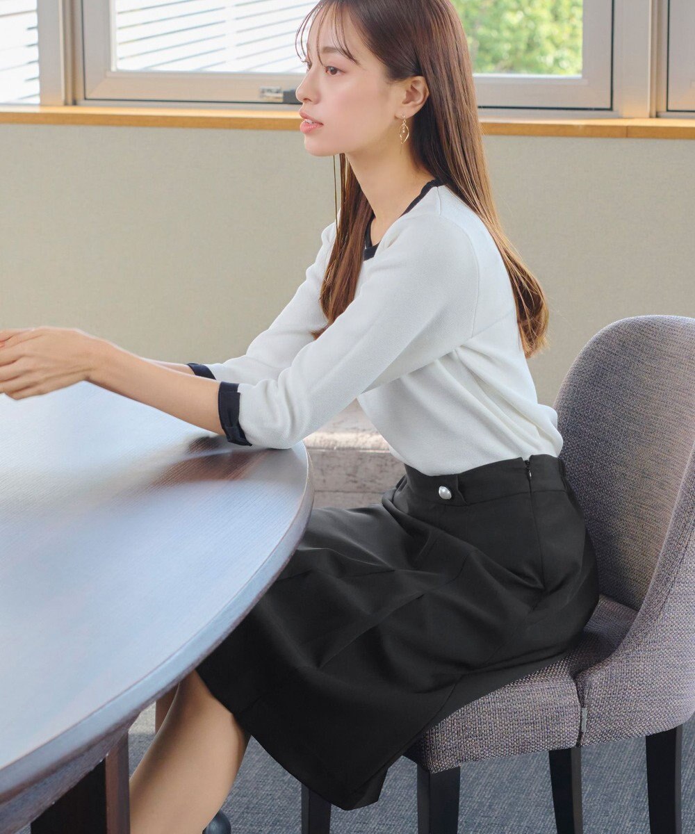 Tiaclasse 【ダブルクロス・洗える】アシンメトリープリーツスカート 