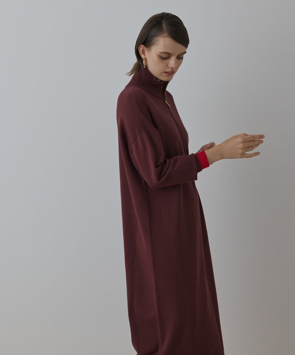 GRACE CONTINENTAL バイカラーストレートニットワンピース 