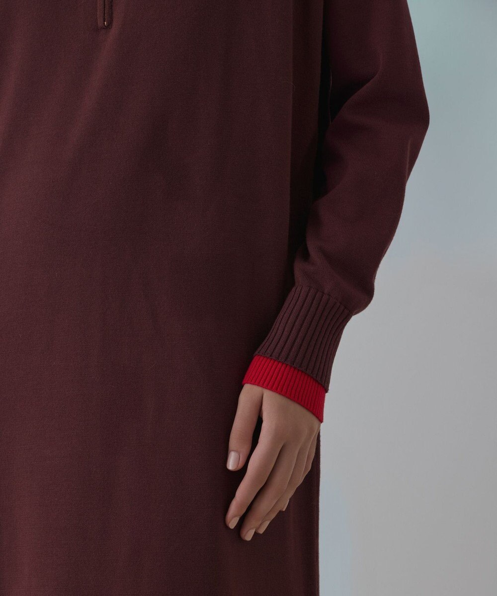 GRACE CONTINENTAL バイカラーストレートニットワンピース 