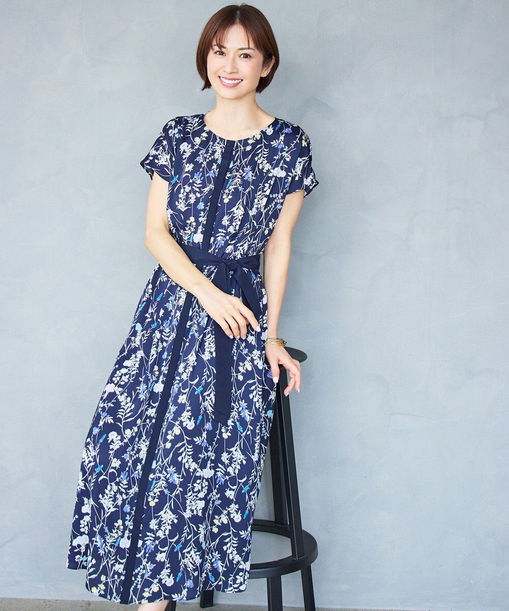 自由区 L 【17号サイズまで展開・ご好評につき追加生産・新色追加】ハーバルフロープリント ワンピース 