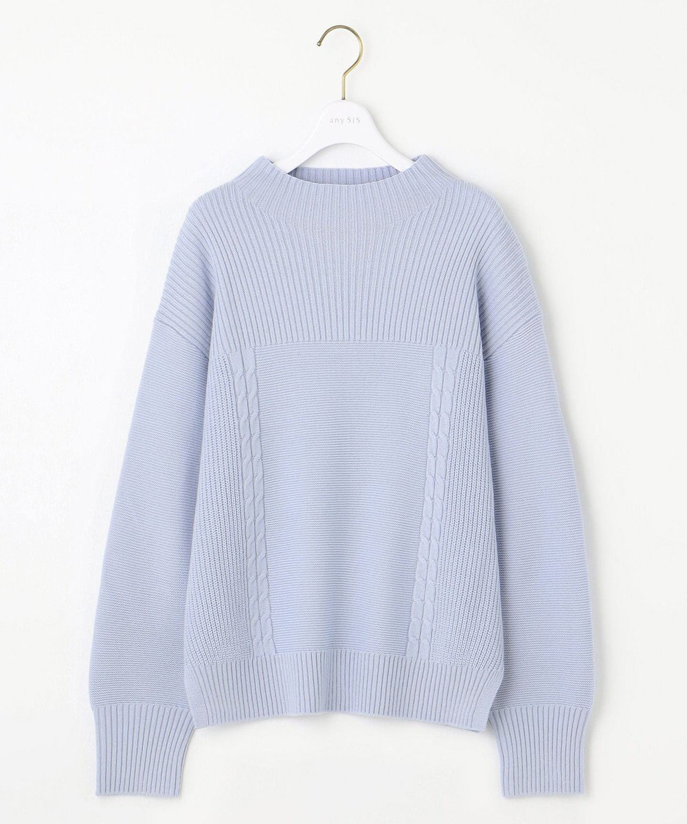 ANY SIS 【洗える】スフレボトルネック ニット 